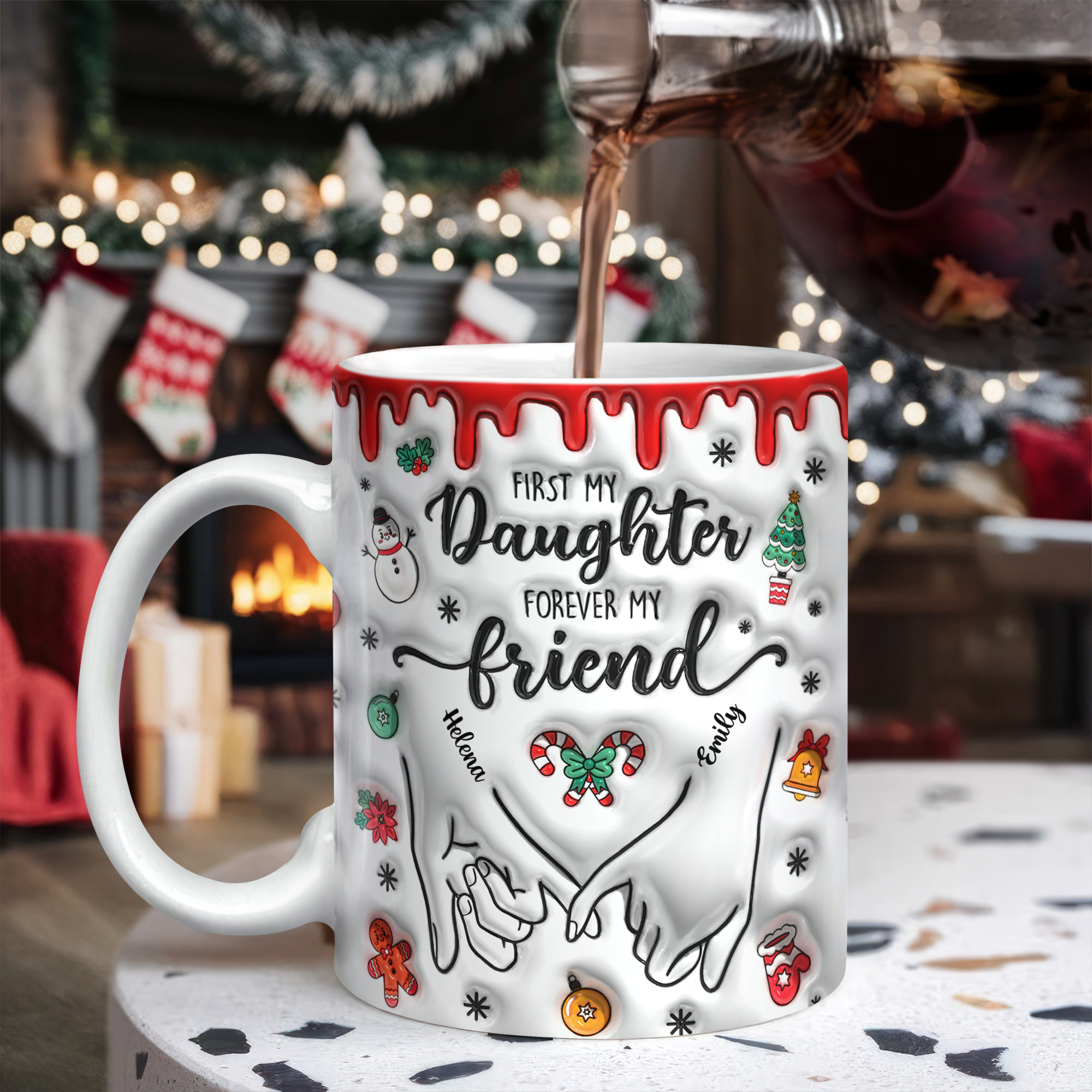 Daughter Mother Love - Family Gift - Personalized Custom Mug