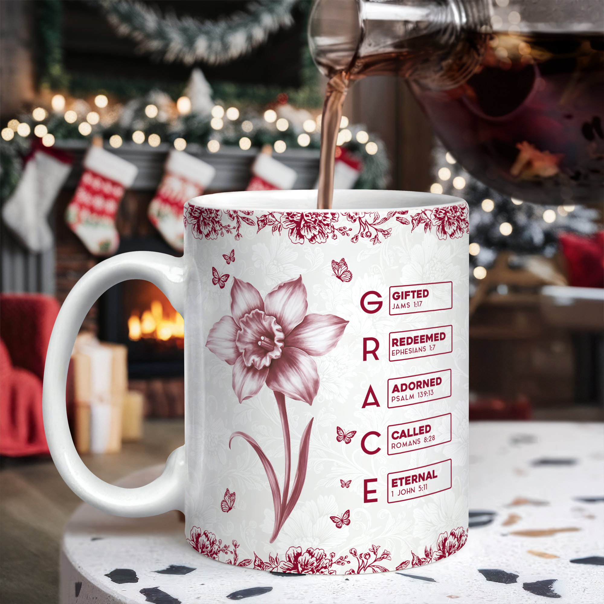 Birthmonth Flower - Custom Name - Personalized Custom Mug