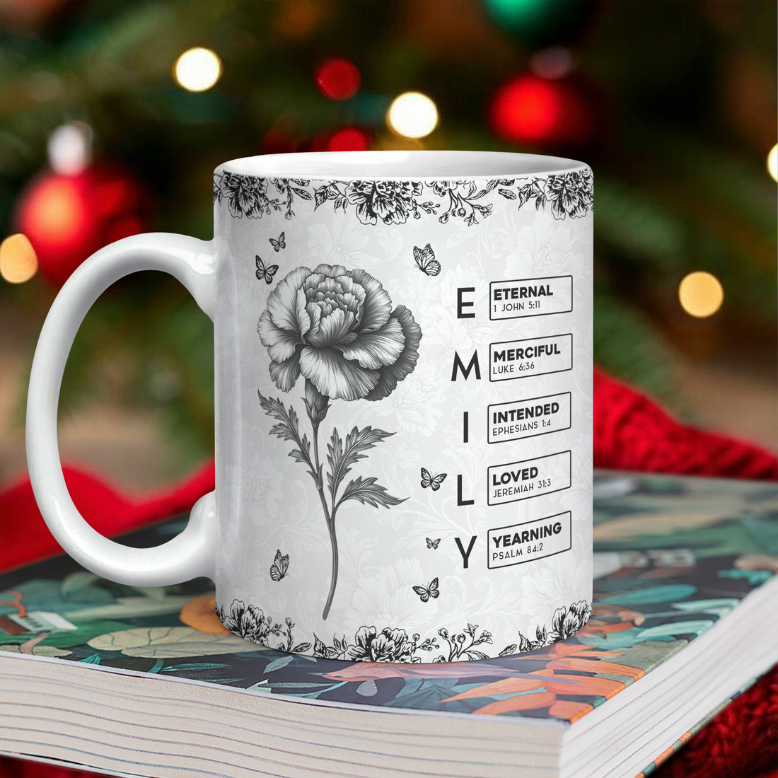 Birthmonth Flower - Custom Name - Personalized Custom Mug