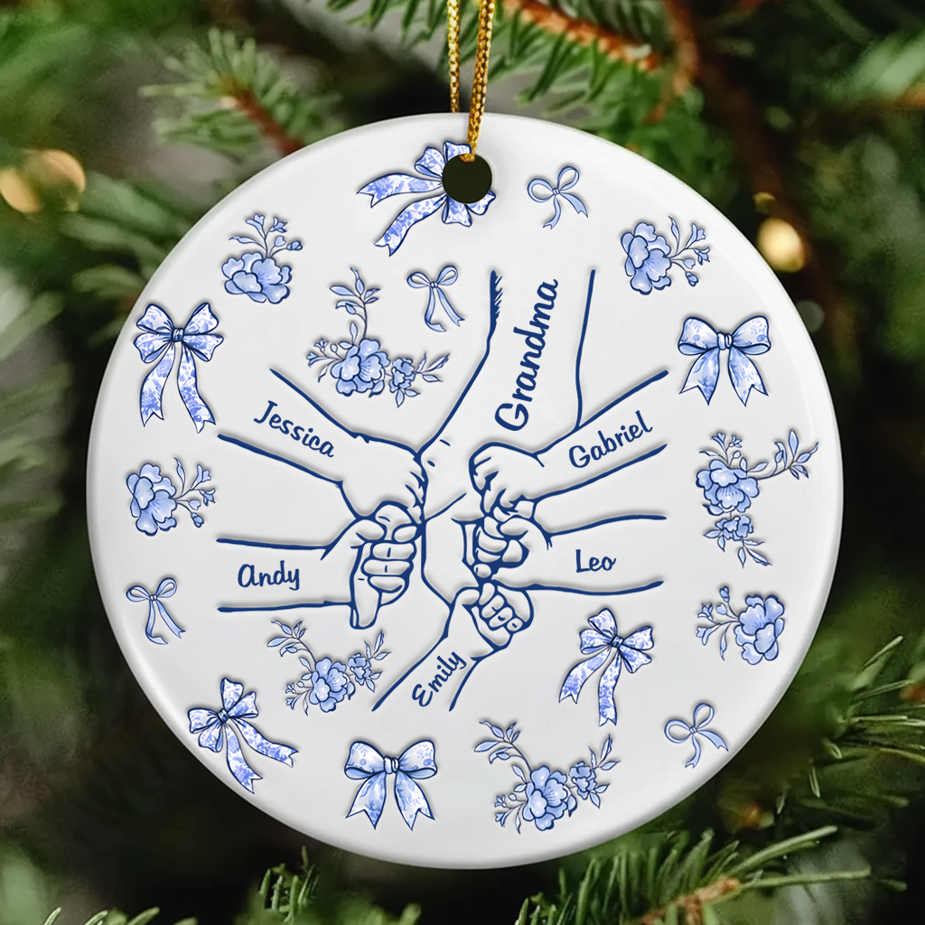 Custom Family Name Ceramic Ornament - Christmas Gift - Home Decor