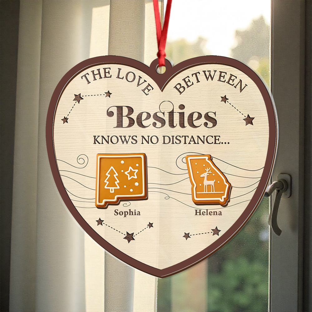 Family Love Know No Distance Cookies Style - Custom  Hologram Ornament