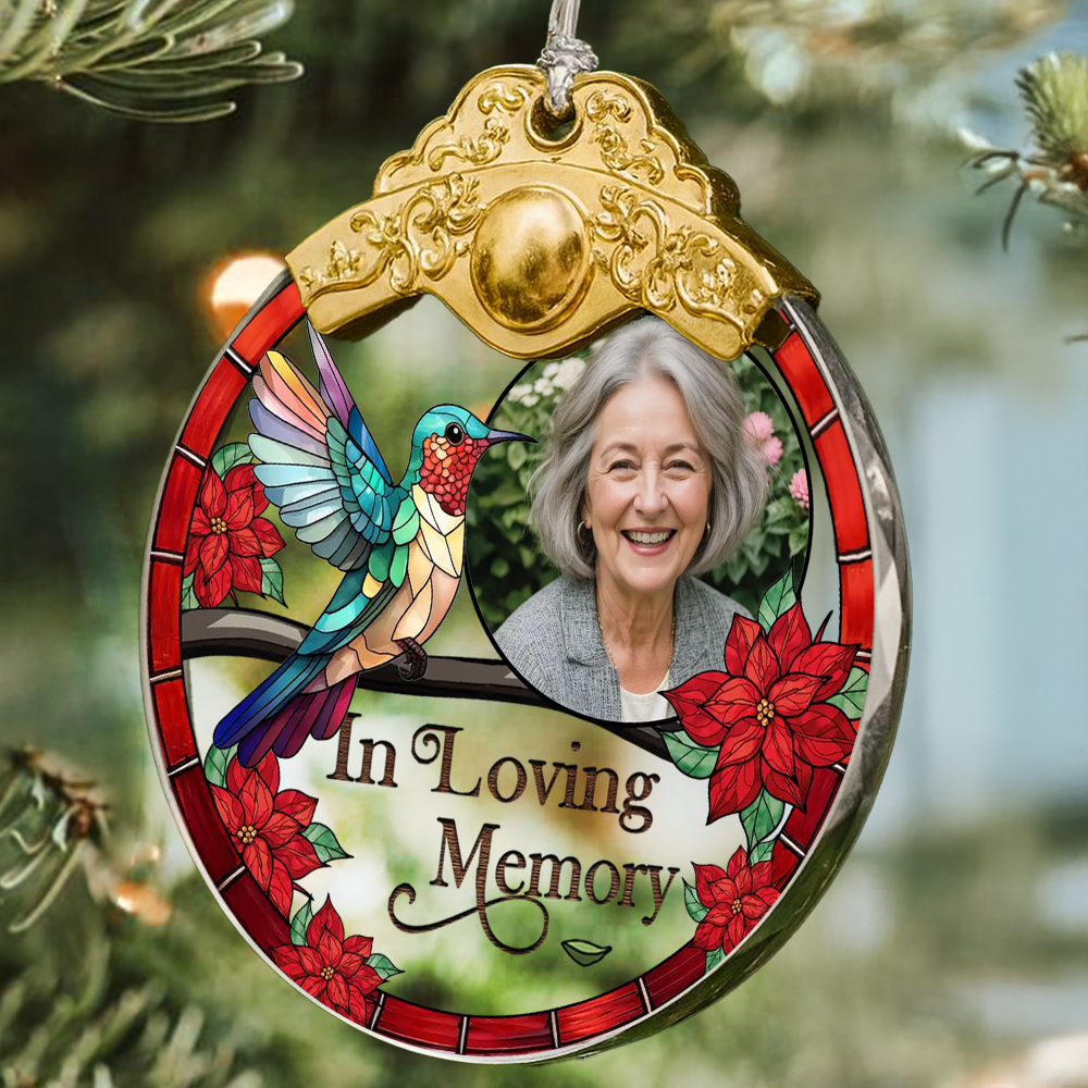 I'm Always With You - Custom Photo - Personalized Glass Ornament With Silver and Gold Cap - Memorial Ornament