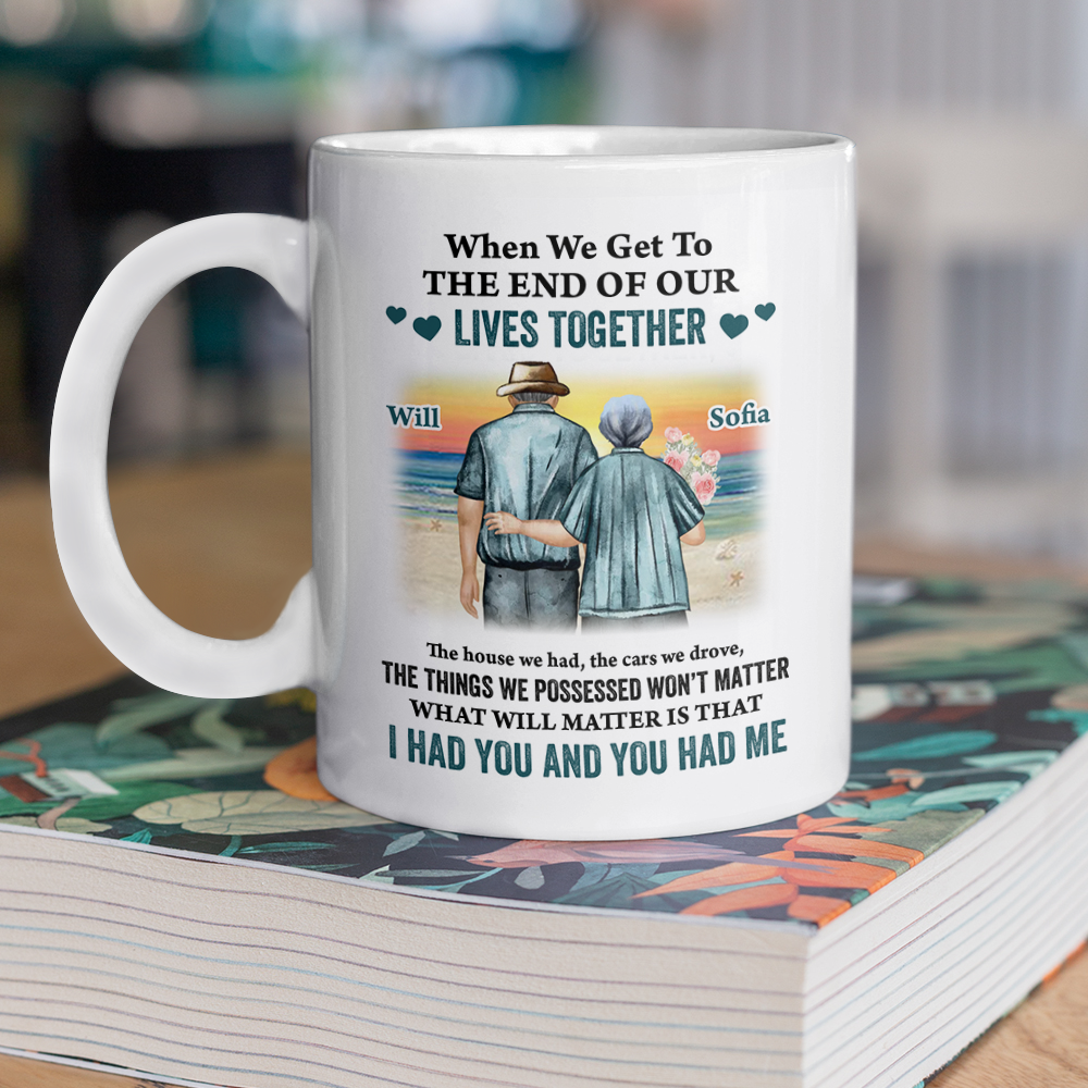Old Couple - Custom Name - Personalized Custom Mug - Anniversary Gift