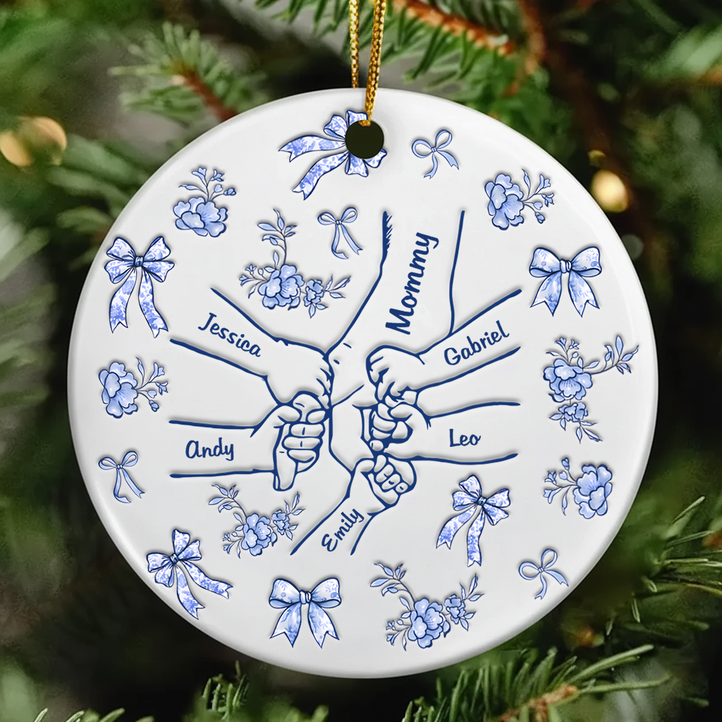 Custom Family Name Ceramic Ornament - Christmas Gift - Home Decor