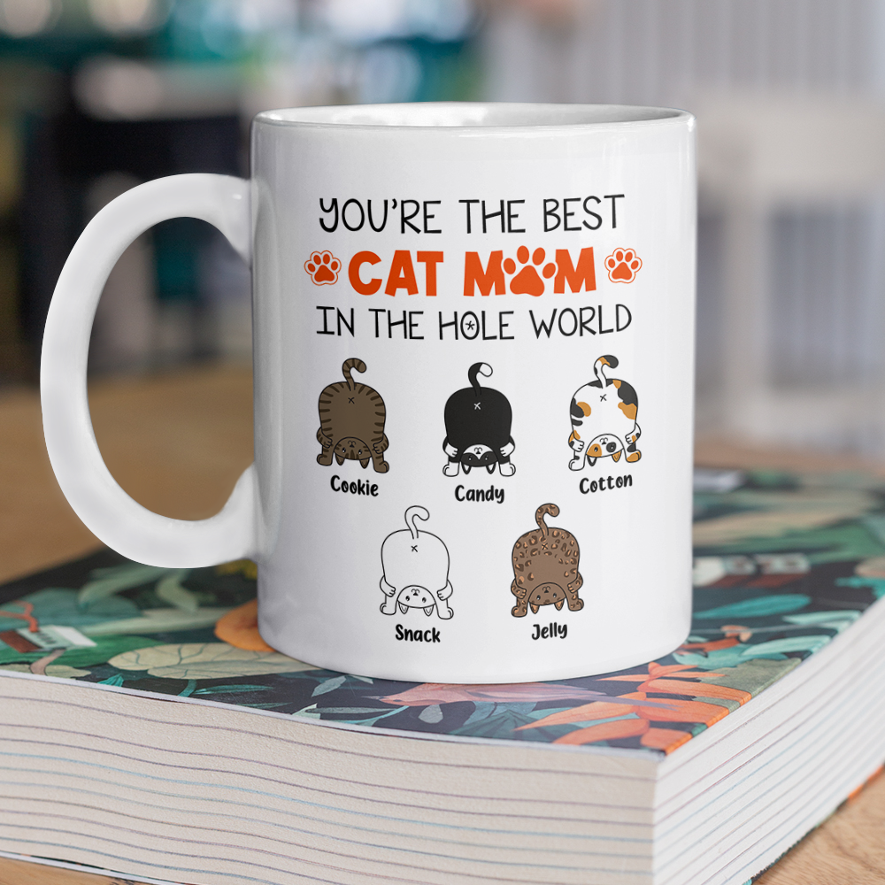 Best Cat Mom In The Hole World  - Cat Lover Mug - Personalized Custom Mug