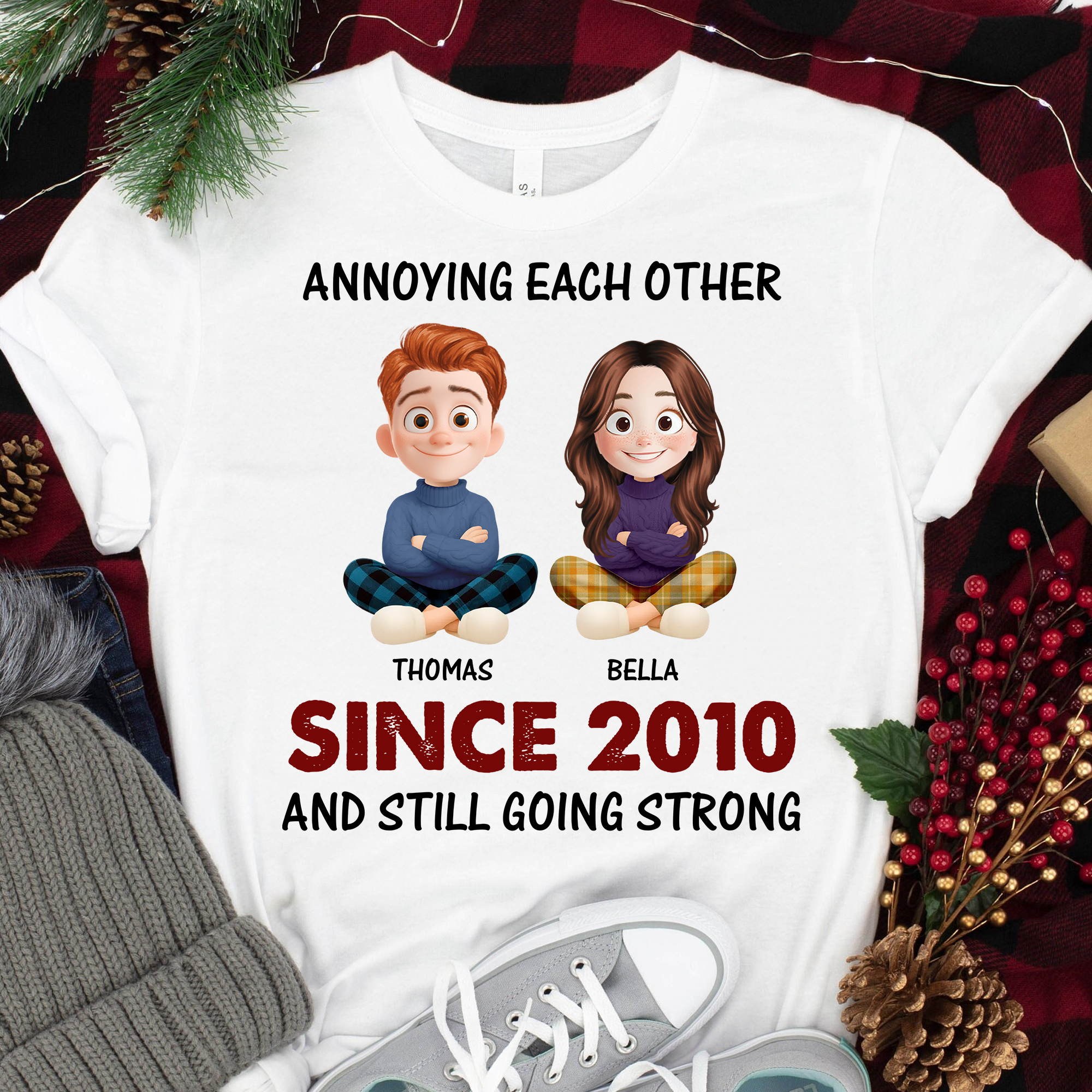 Couple T-Shirt - Custom Name and Appearance Shirt - Personalized Couple Custom T-shirt