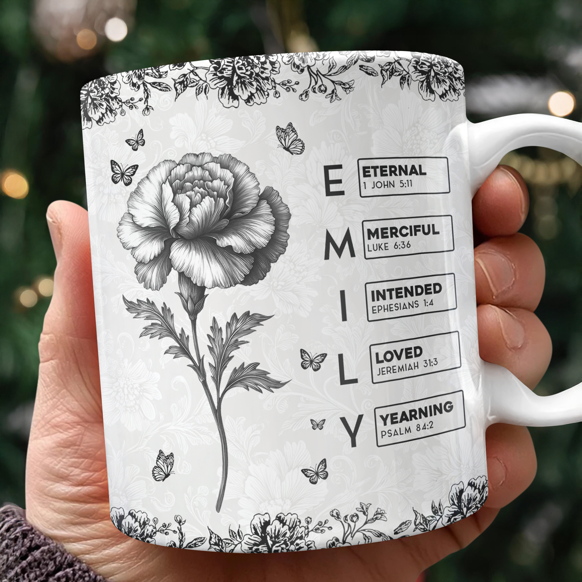 Birthmonth Flower - Custom Name - Personalized Custom Mug