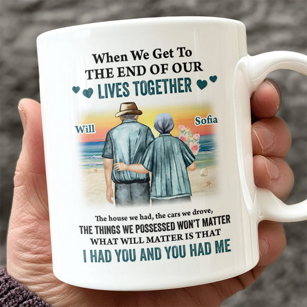 Old Couple - Custom Name - Personalized Custom Mug - Anniversary Gift