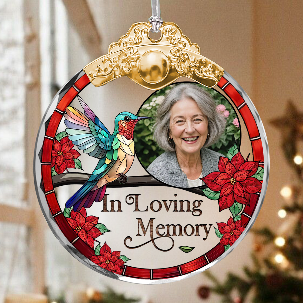 I'm Always With You - Custom Photo - Personalized Glass Ornament With Silver and Gold Cap - Memorial Ornament