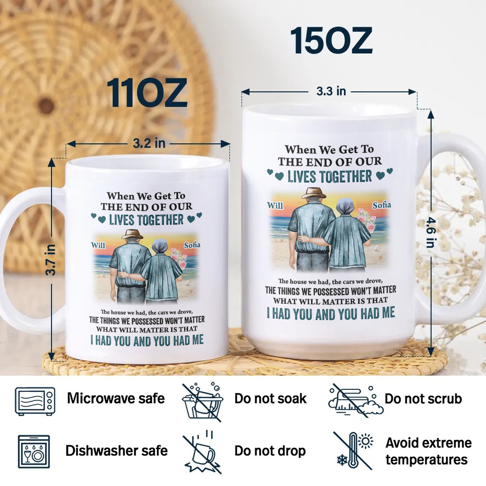 Old Couple - Custom Name - Personalized Custom Mug - Anniversary Gift