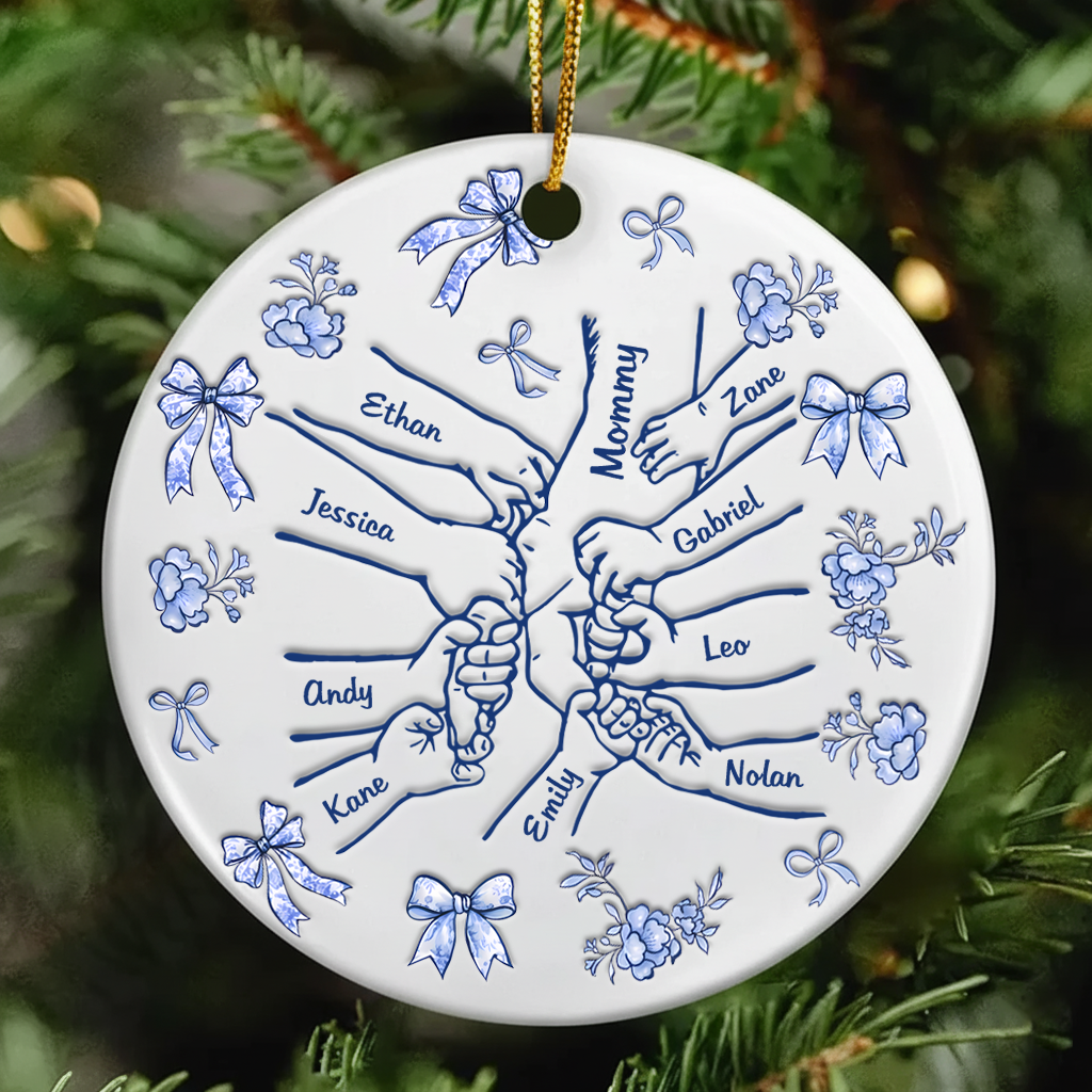 Custom Family Name Ceramic Ornament - Christmas Gift - Home Decor