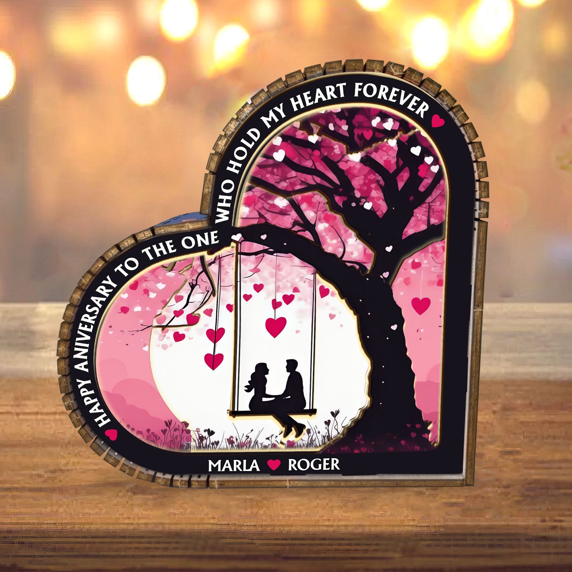 Happy Anniversary - Wooden Light Frame Painting Accessories