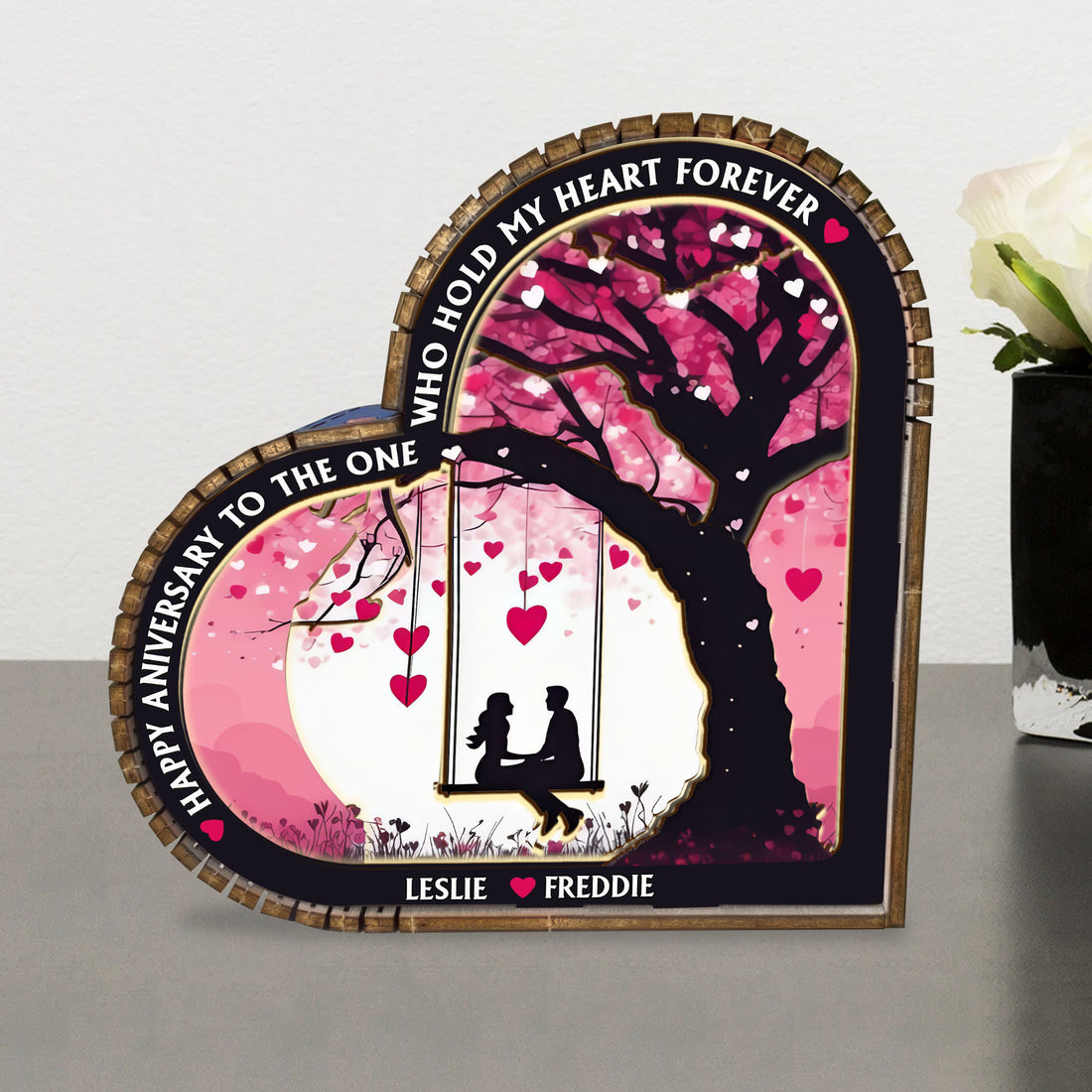 Happy Anniversary - Wooden Light Frame Painting Accessories