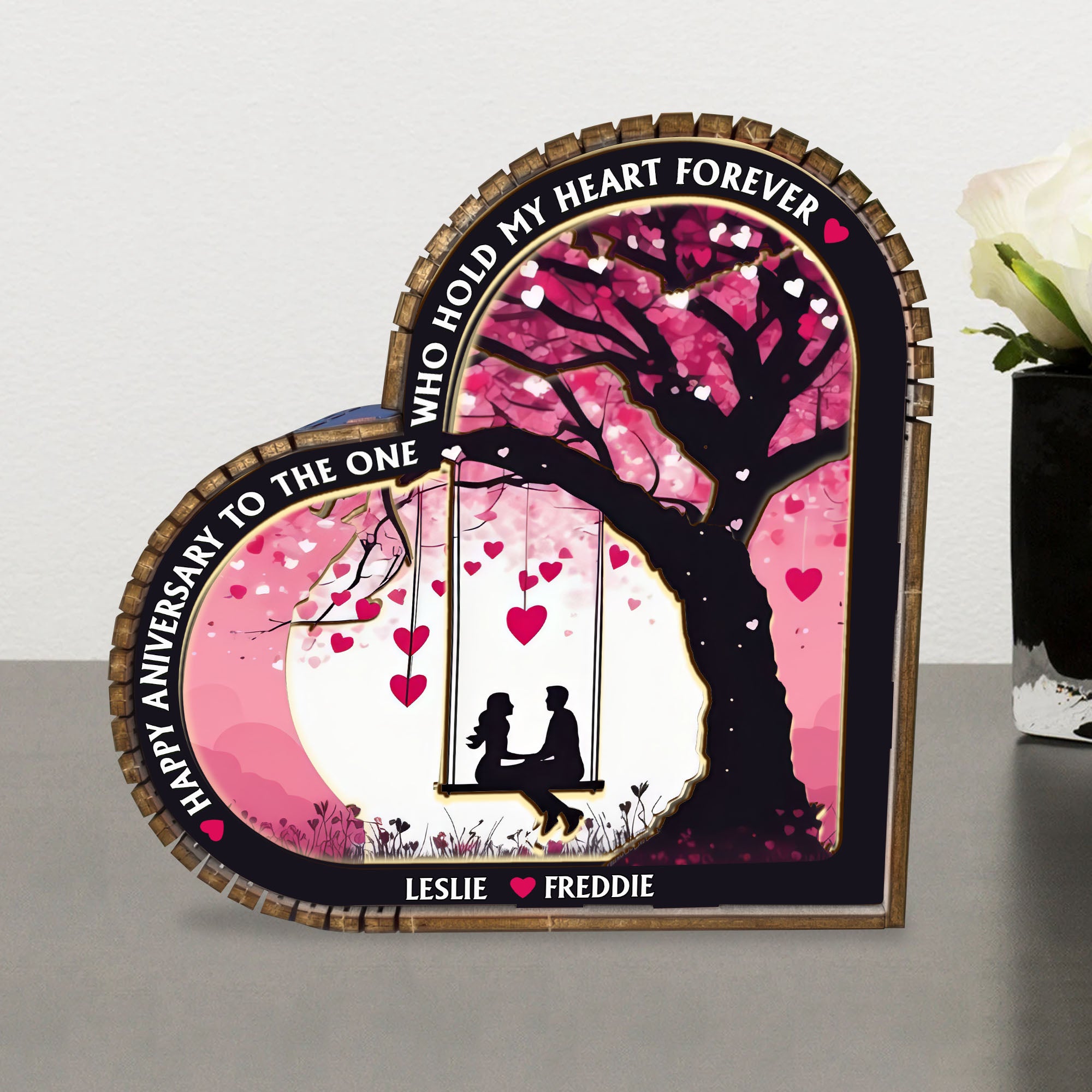 Happy Anniversary - Wooden Light Frame Painting Accessories