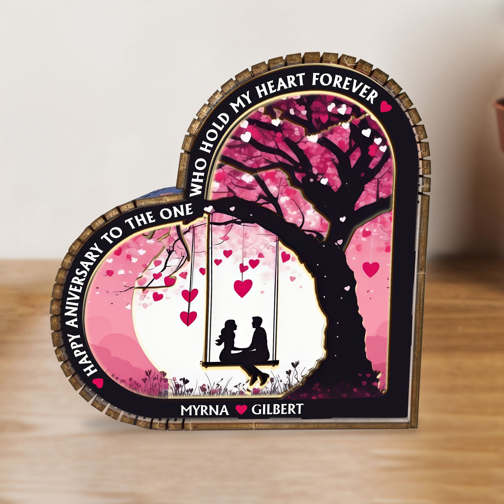 Happy Anniversary - Wooden Light Frame Painting Accessories