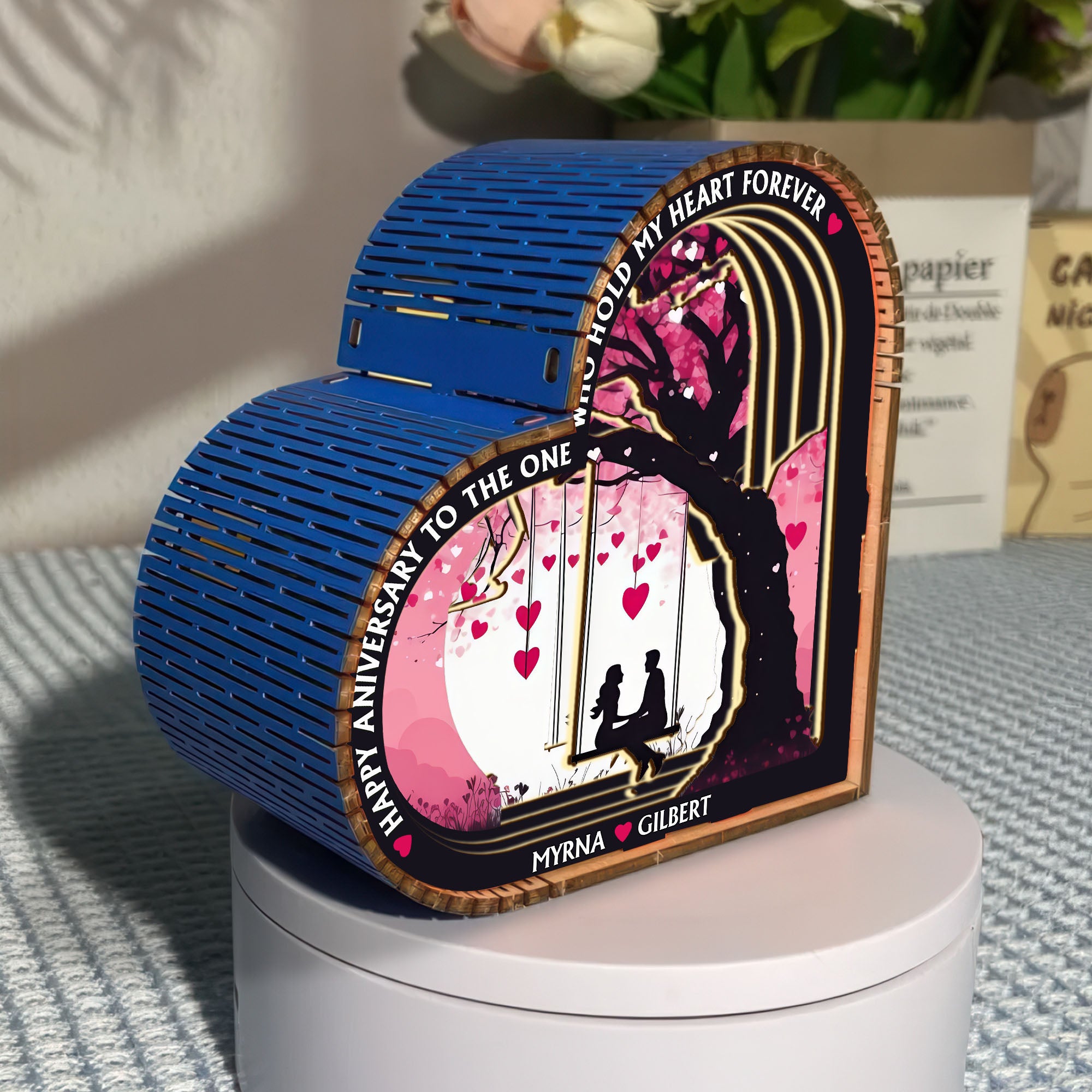 Happy Anniversary - Wooden Light Frame Painting Accessories