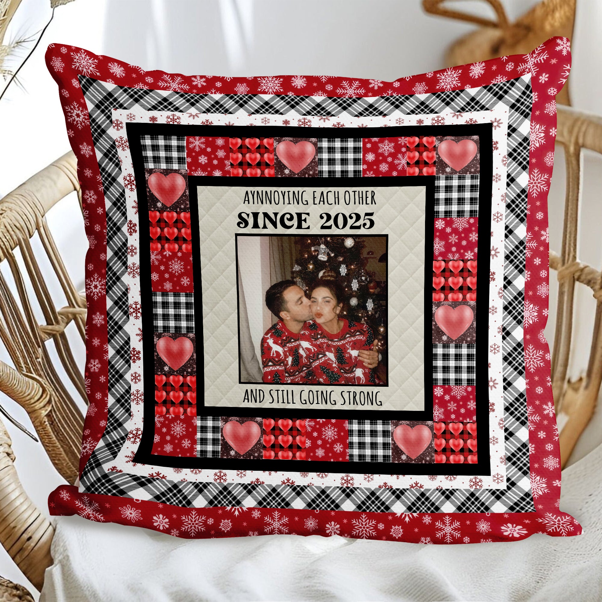 Annoying Each Other Since - Custom Name and Photo Couple Gift - Personalized Pillow