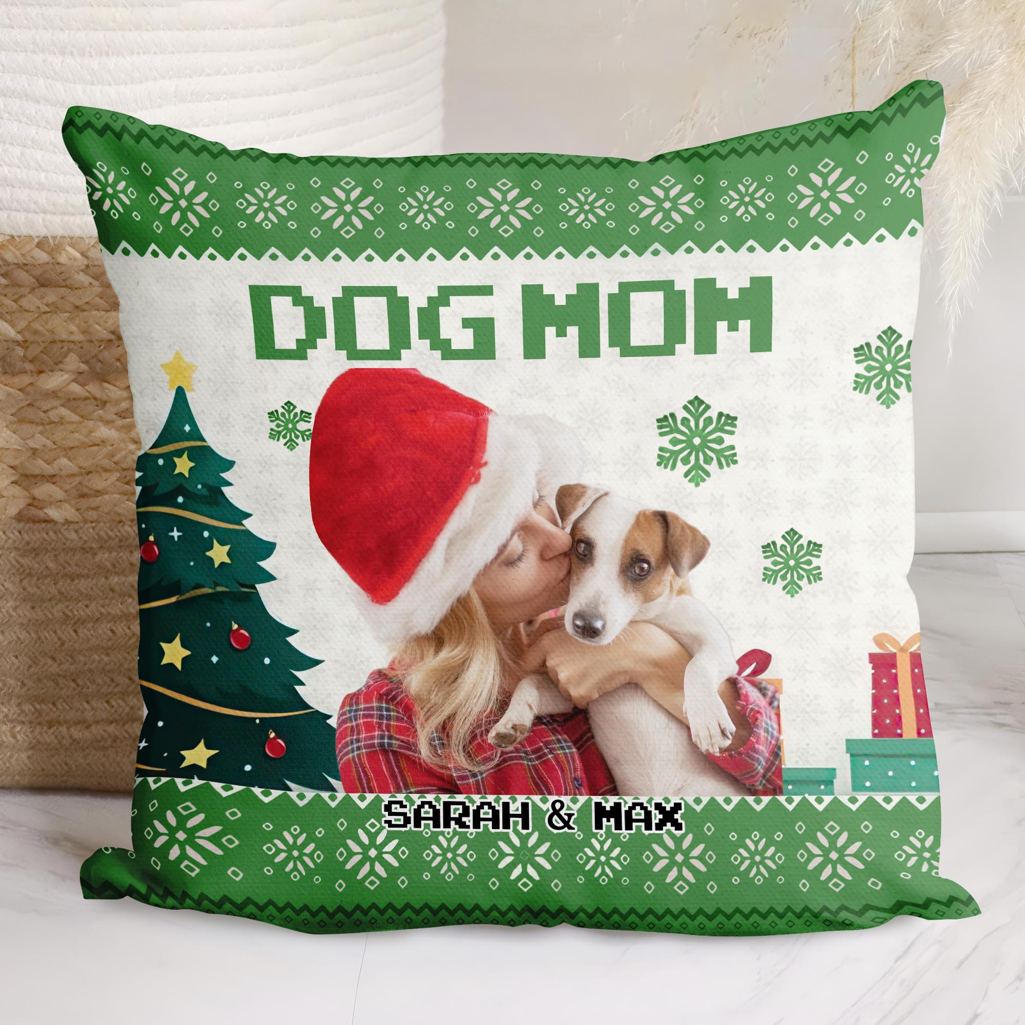 Custom Name and Photo - Dog Mom - Dog Lover Pillow - Dog Lover Gift