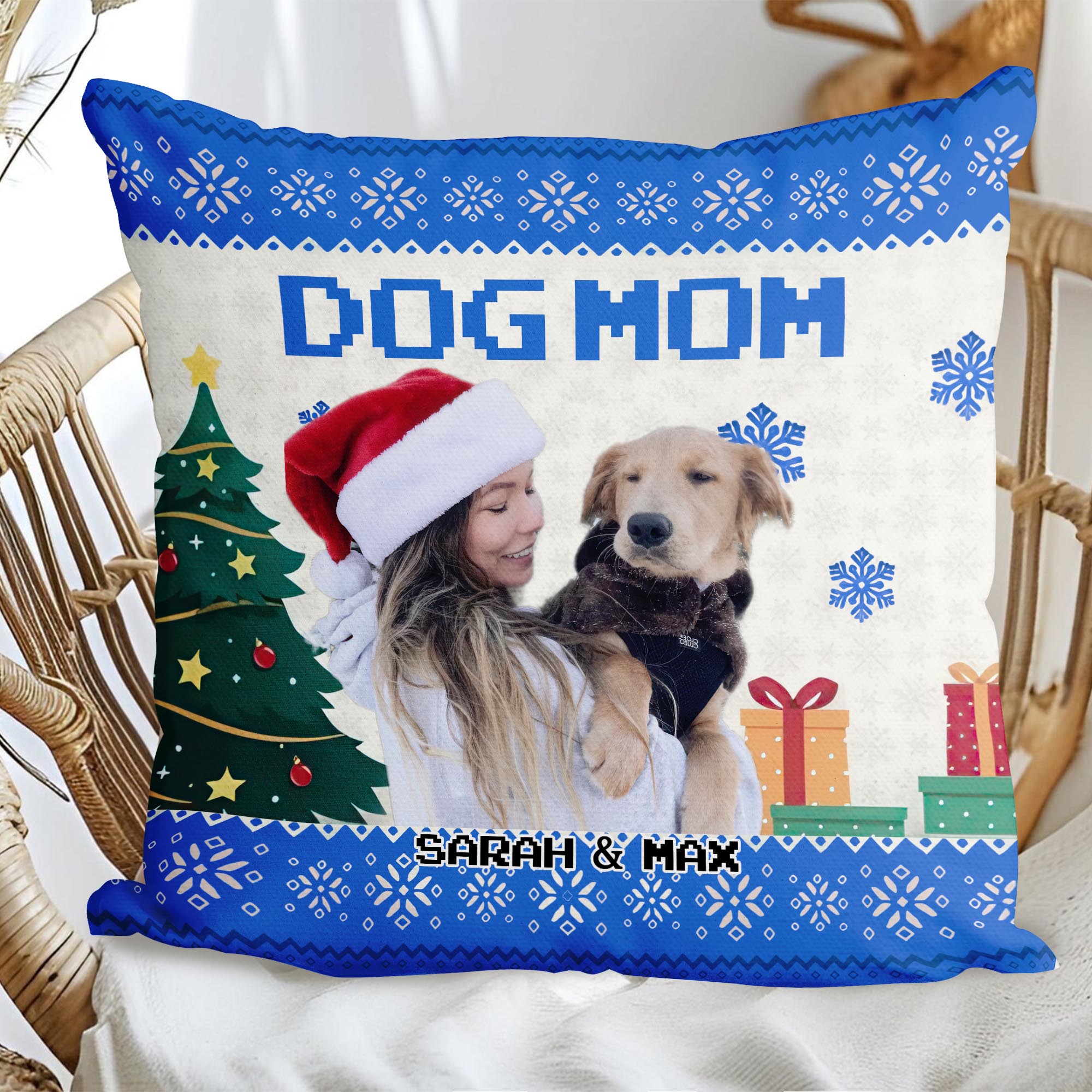 Custom Name and Photo - Dog Mom - Dog Lover Pillow - Dog Lover Gift