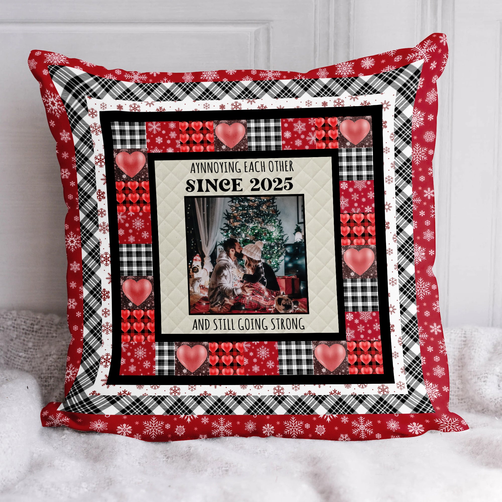 Annoying Each Other Since - Custom Name and Photo Couple Gift - Personalized Pillow