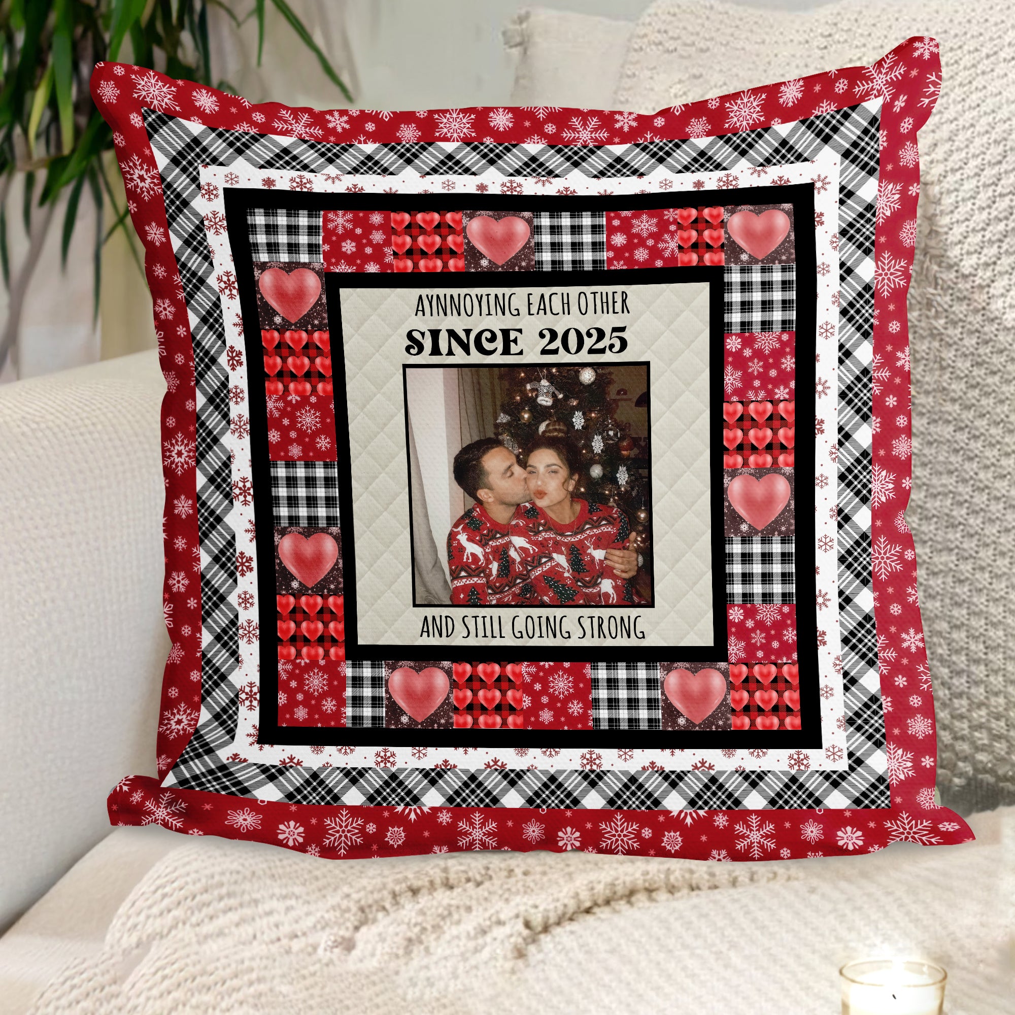 Annoying Each Other Since - Custom Name and Photo Couple Gift - Personalized Pillow