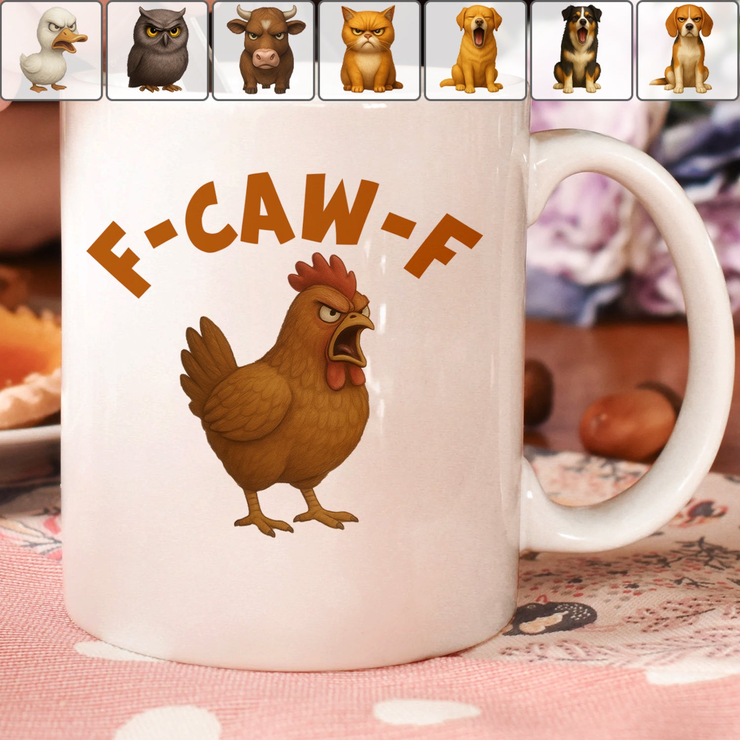 Funny Animal 12oz Enamel Mug - Gift for Animal Lover - Silly Farm Animal Mug, Pet Lover Gift