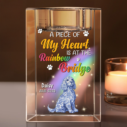 A Piece Of My Heart - Personalized Crystal Candle Holder