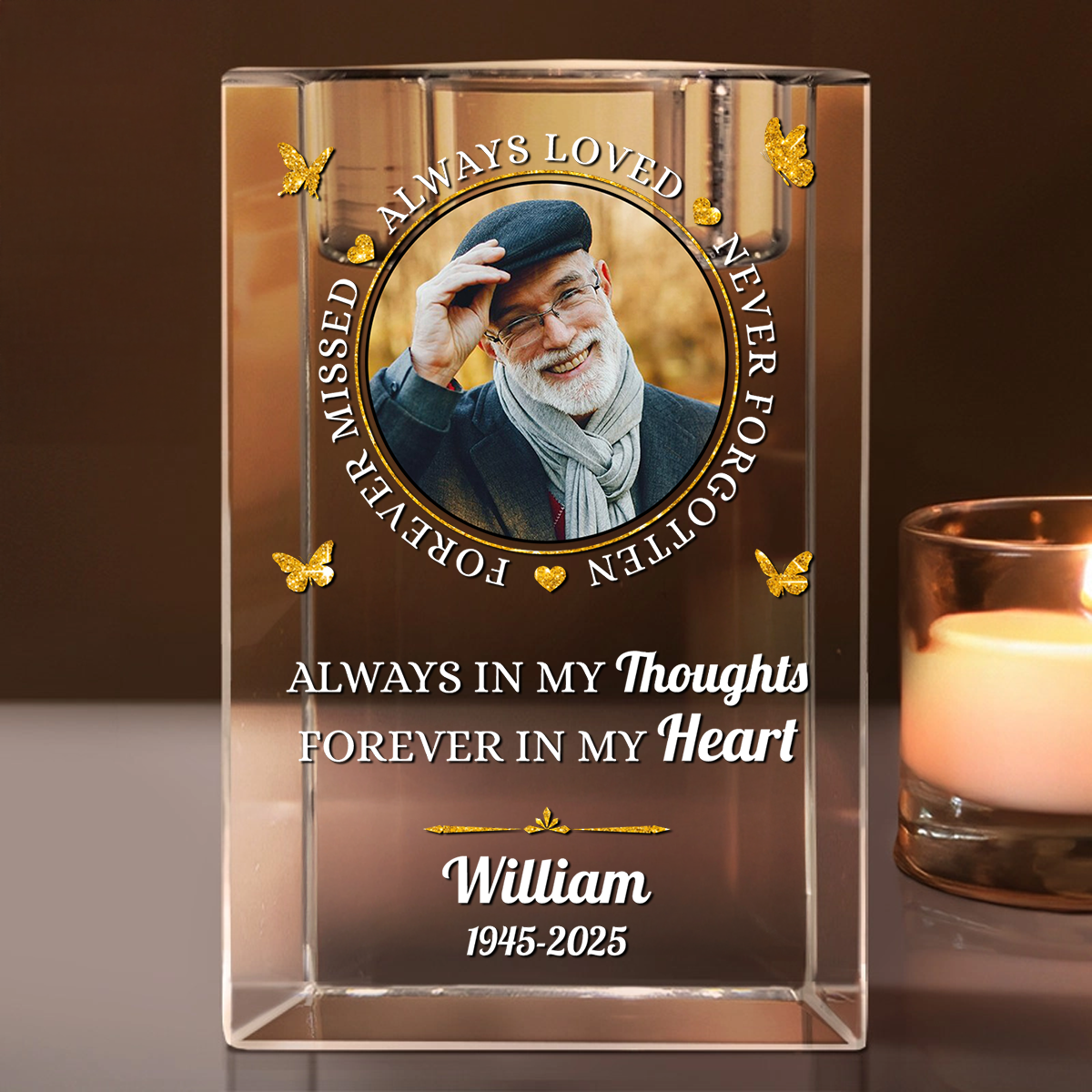 Your Light Will Always Shine - Personalized Crystal Candle Holder