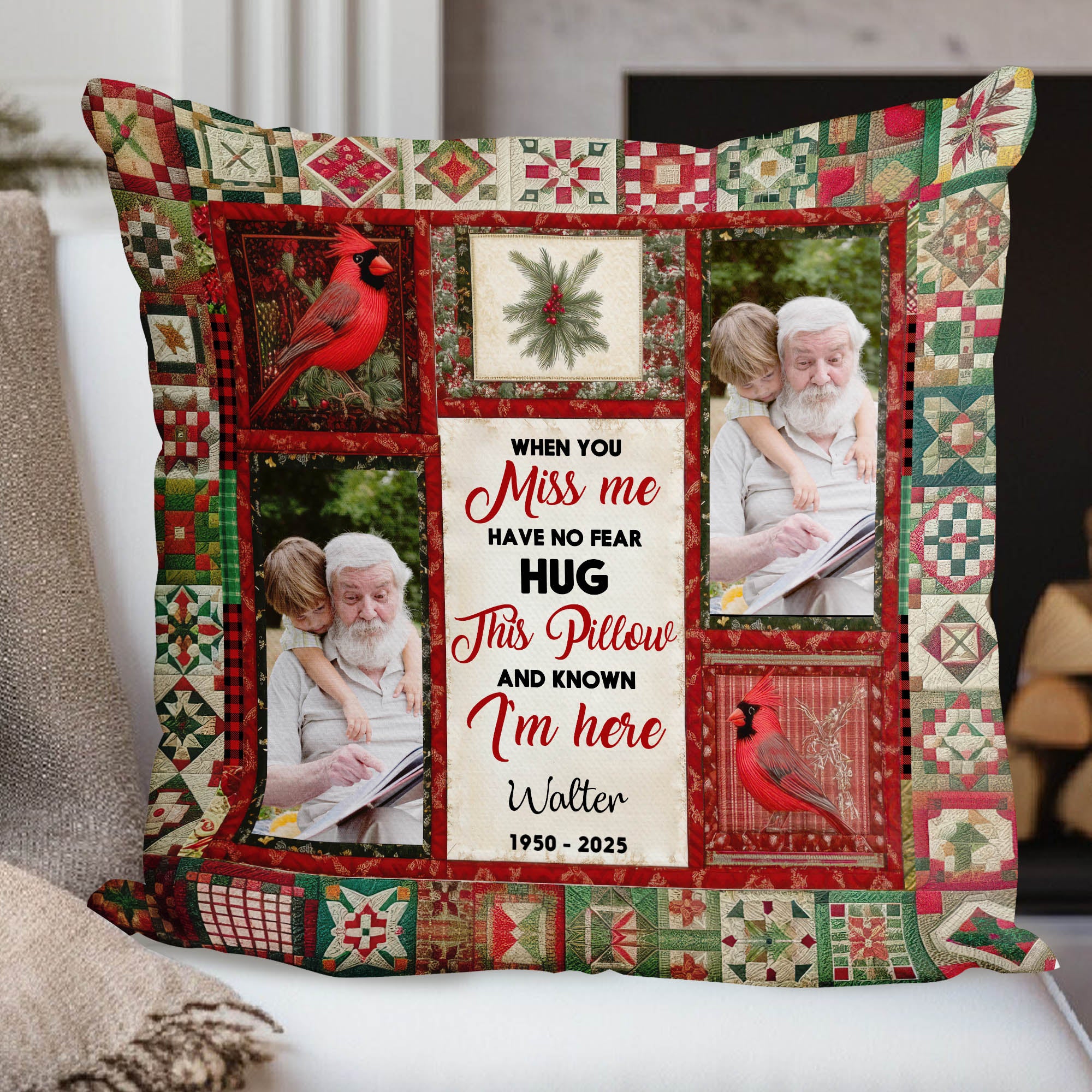 Custom Name and Photo - Hug This Pillow - Personalized Pillow - Memorial Gift