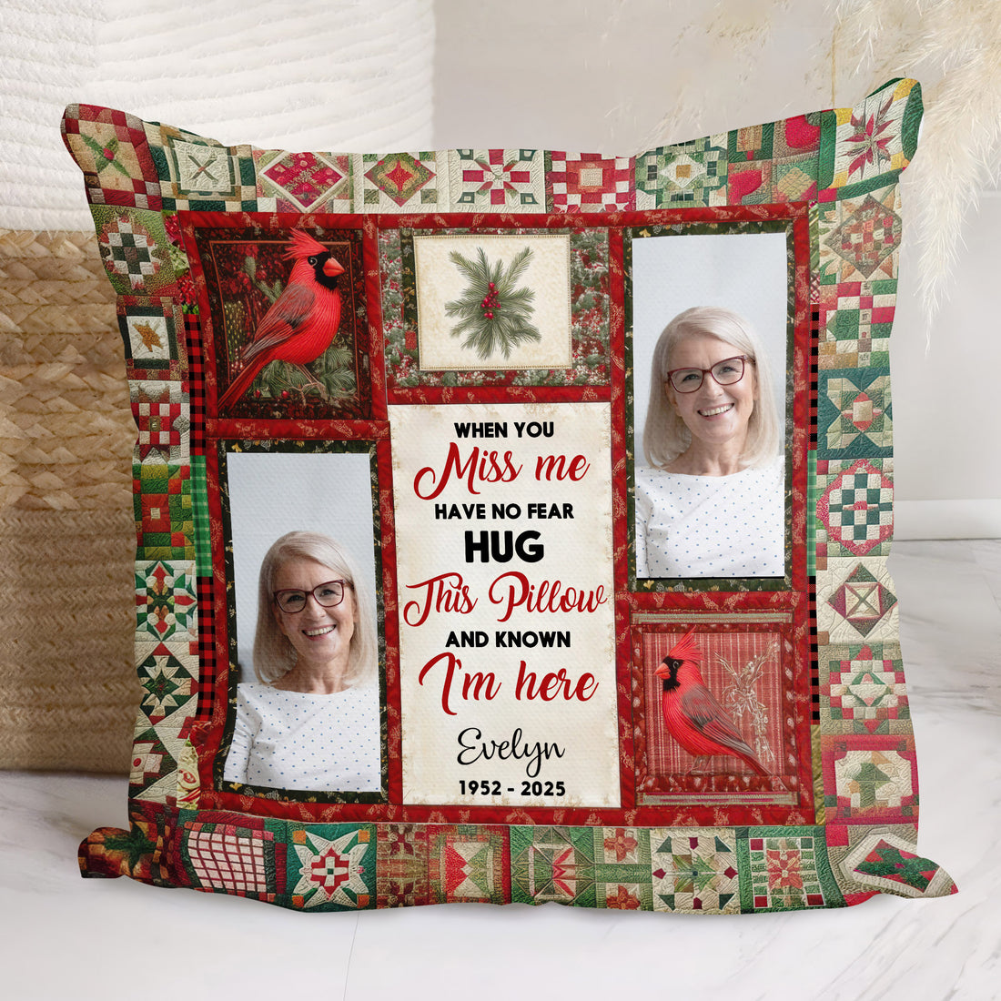 Custom Name and Photo - Hug This Pillow - Personalized Pillow - Memorial Gift