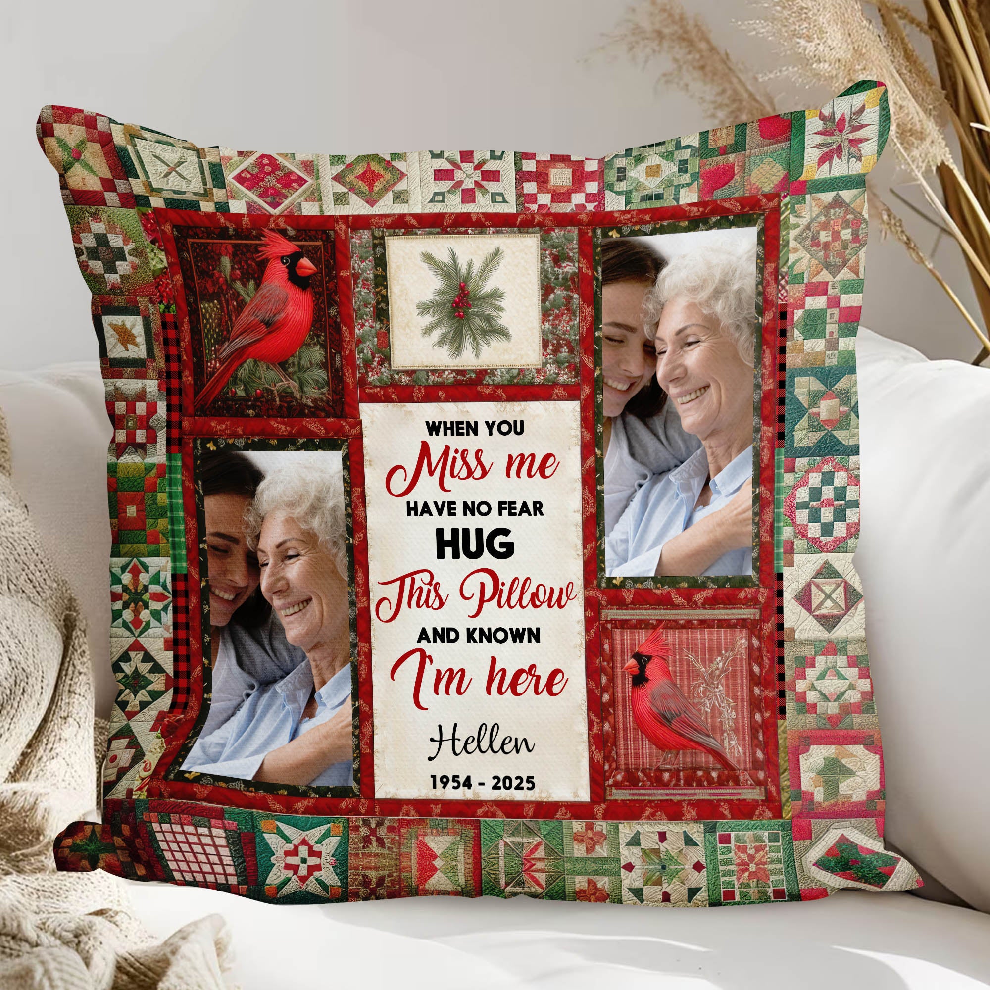 Custom Name and Photo - Hug This Pillow - Personalized Pillow - Memorial Gift