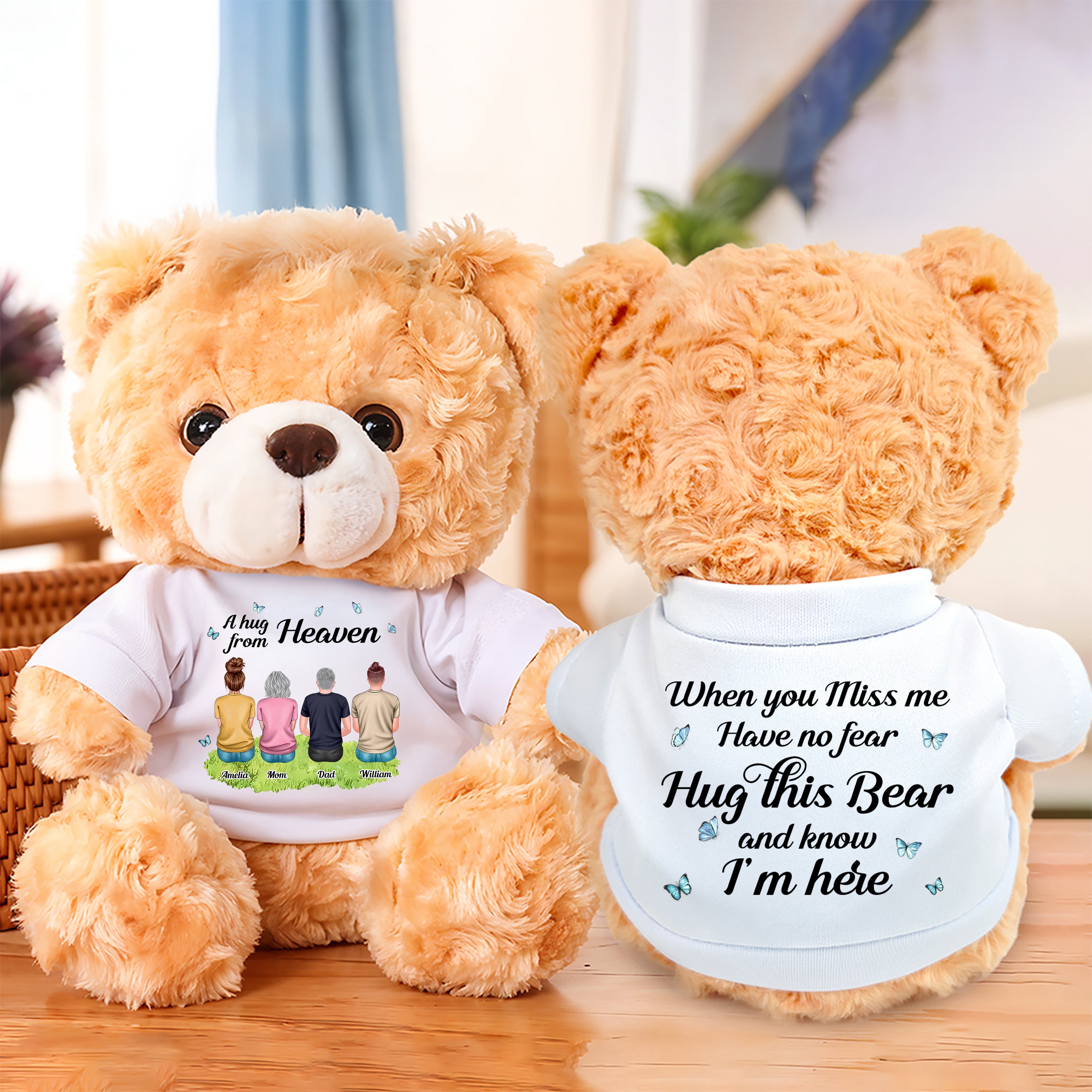 A Hug From Heaven - Memorial Gift - Custom Name and Appearance Teddy Bear