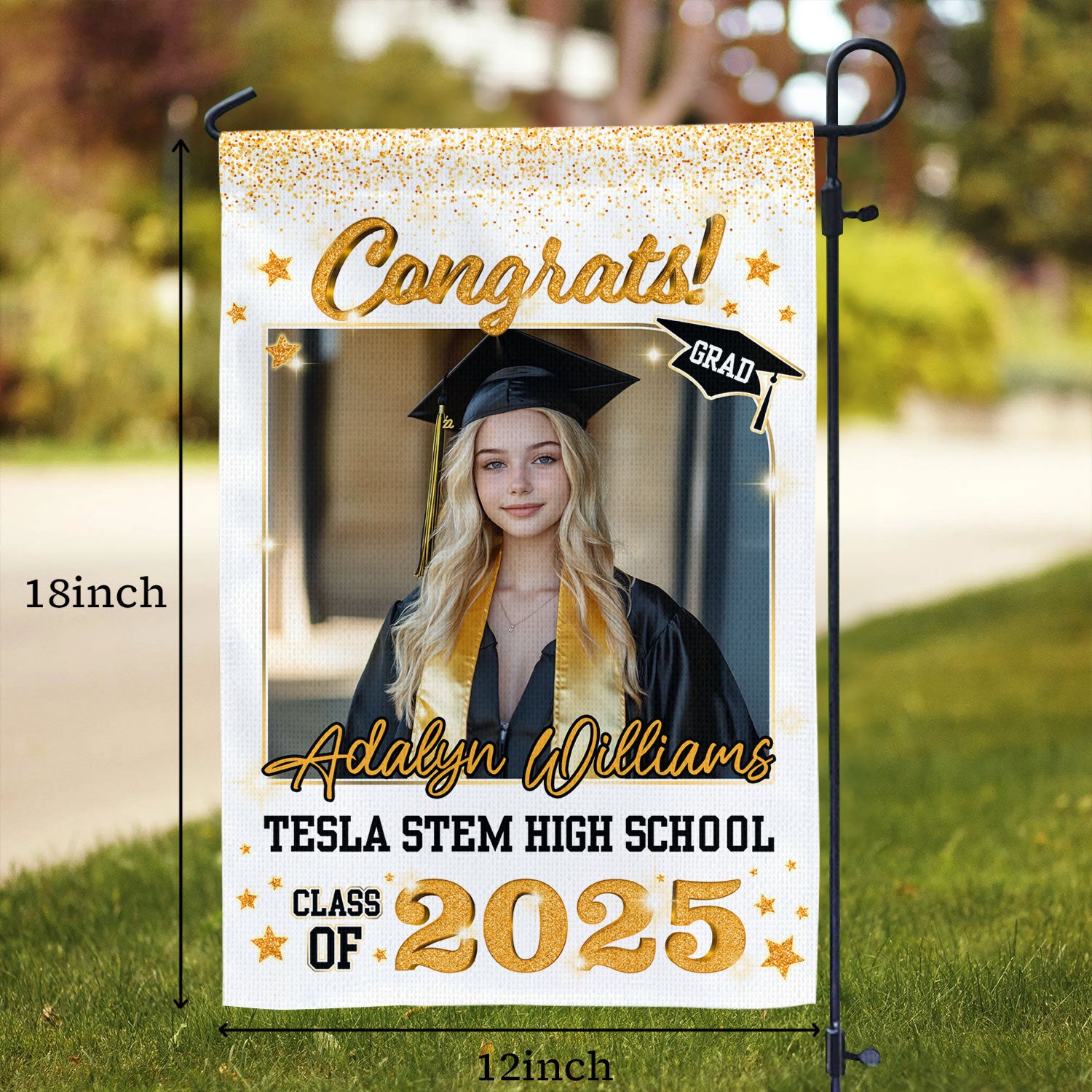Personalized Class Of 2025 Flag, Custom Photo Congrat Grad Gift, Graduation Decorations