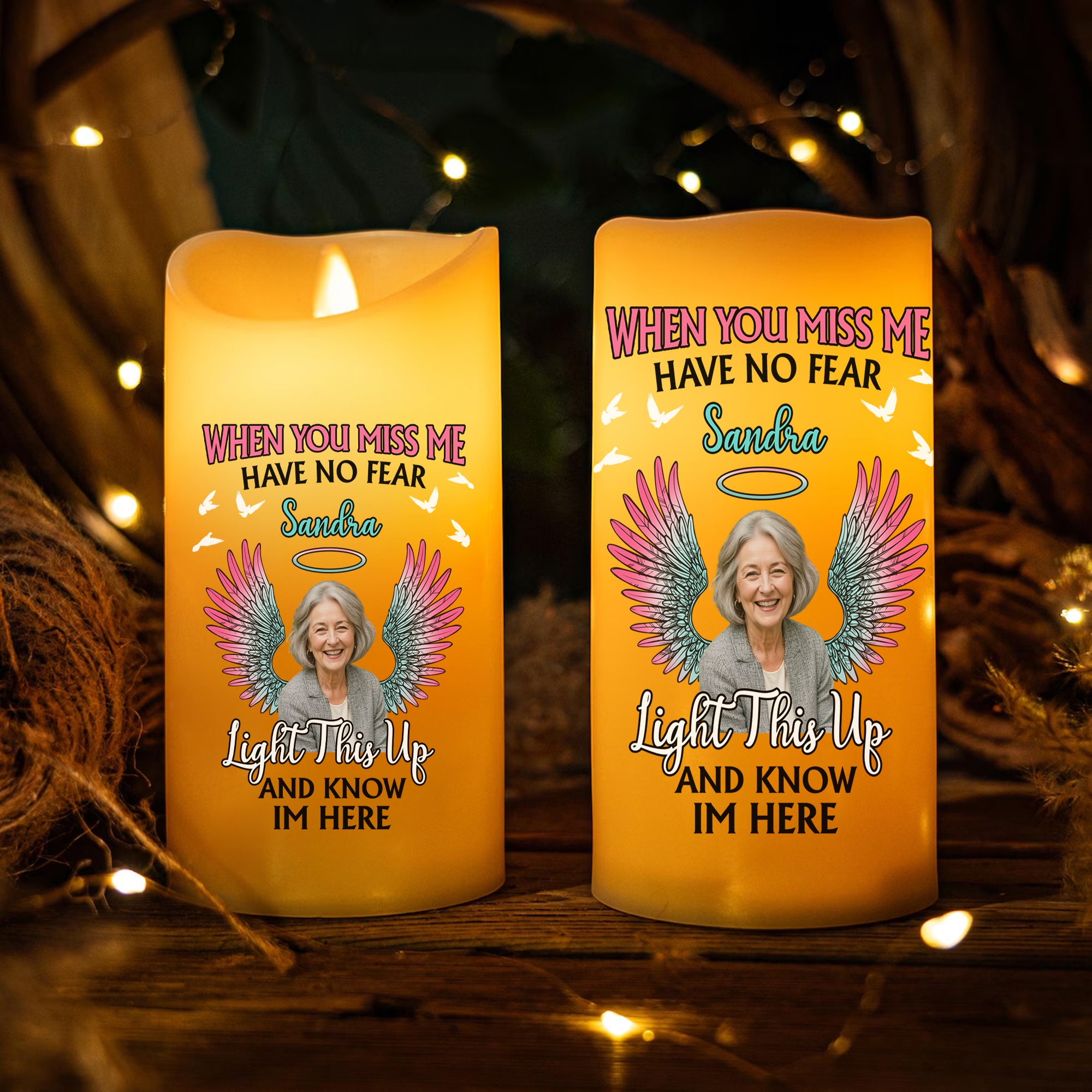 Custom Photo & Nam Candle - When You Miss Me - Personalize LED Candle