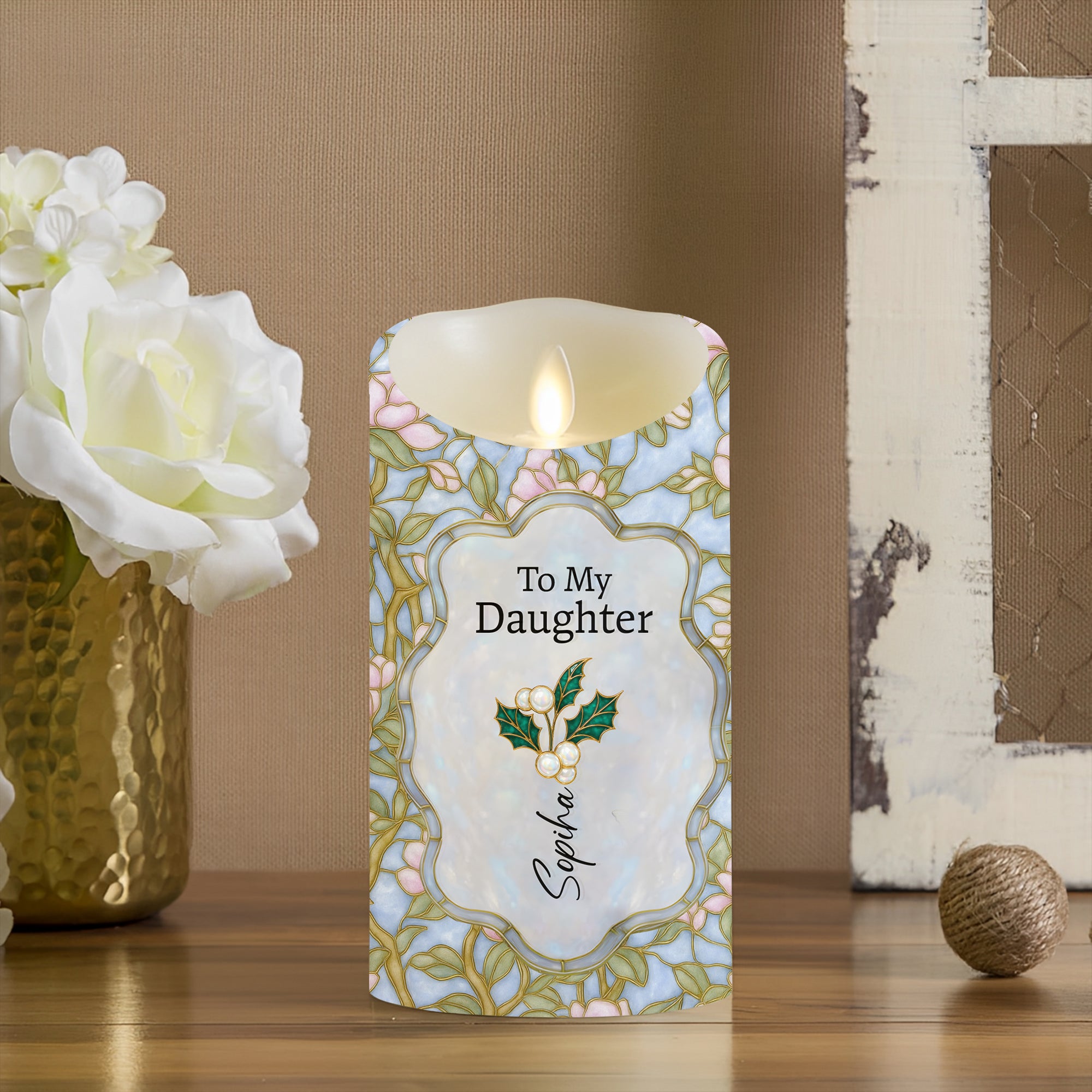 Custom Name Candle - I Can Do All Things Throw Christ - Personalize LED Candle