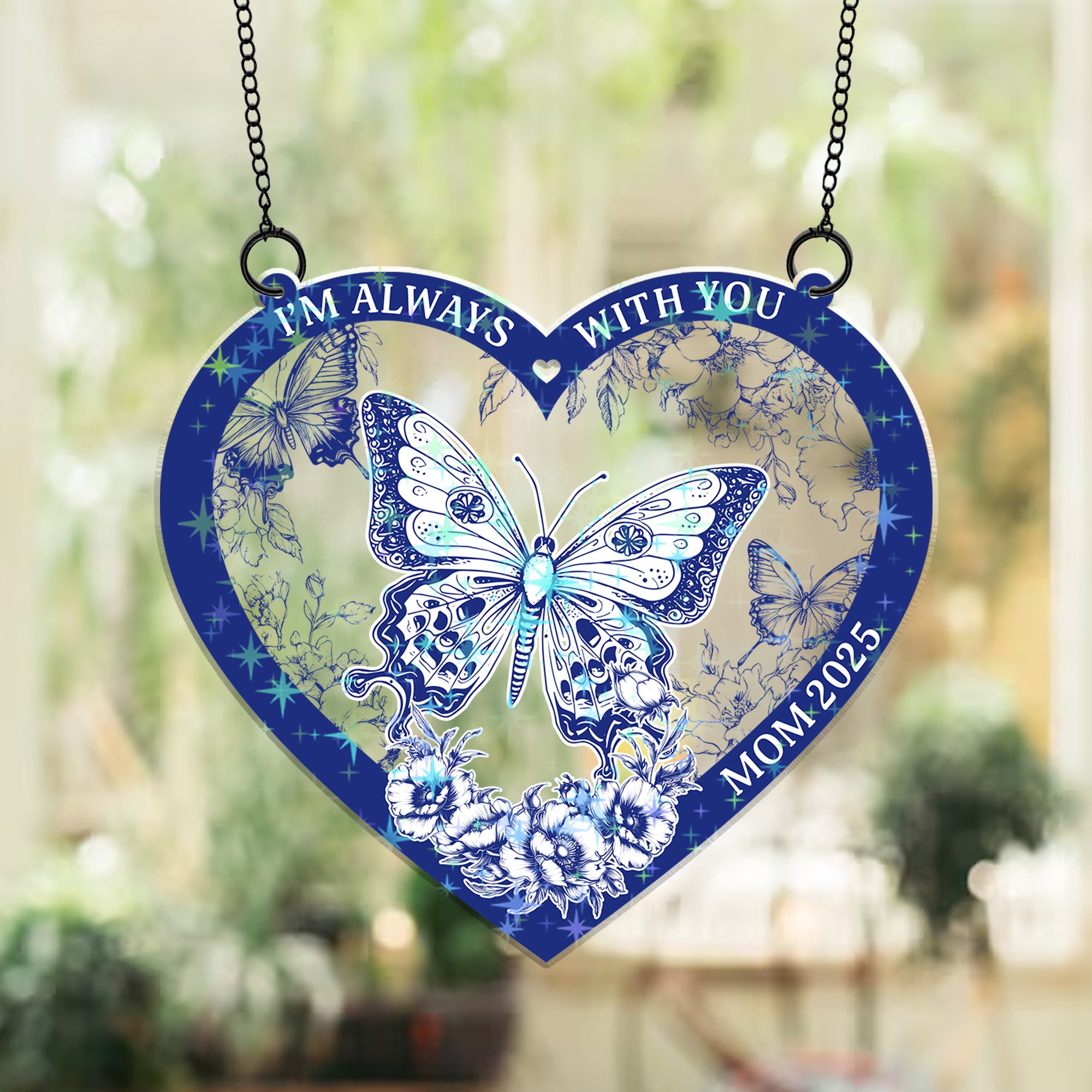 Always With You - Custom Name Memorial Ornament 2-layered  - Custom Shape Hologram Ornament