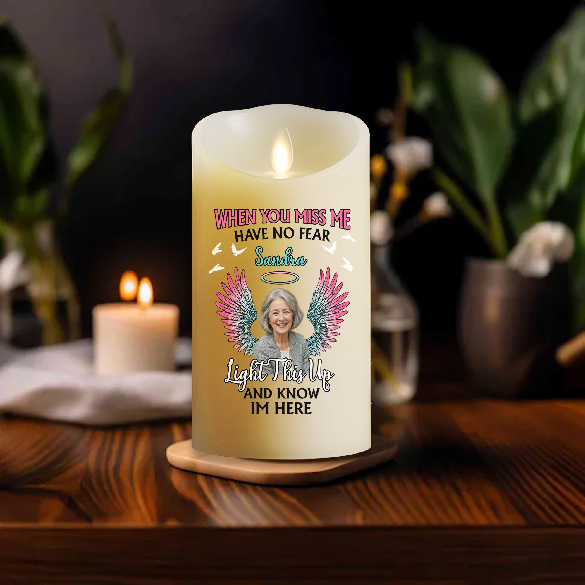 Custom Photo & Nam Candle - When You Miss Me - Personalize LED Candle