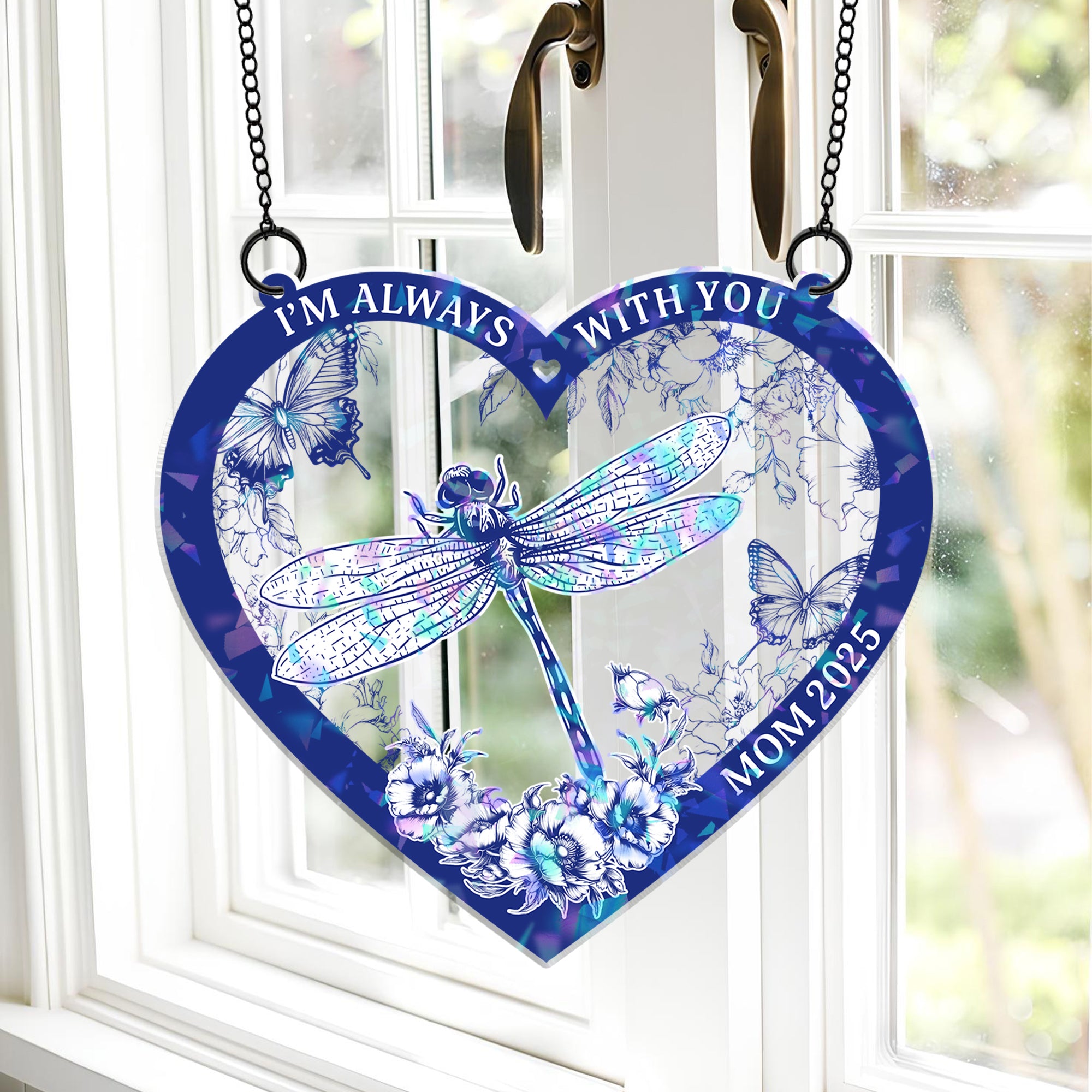 Always With You - Custom Name Memorial Ornament 2-layered  - Custom Shape Hologram Ornament