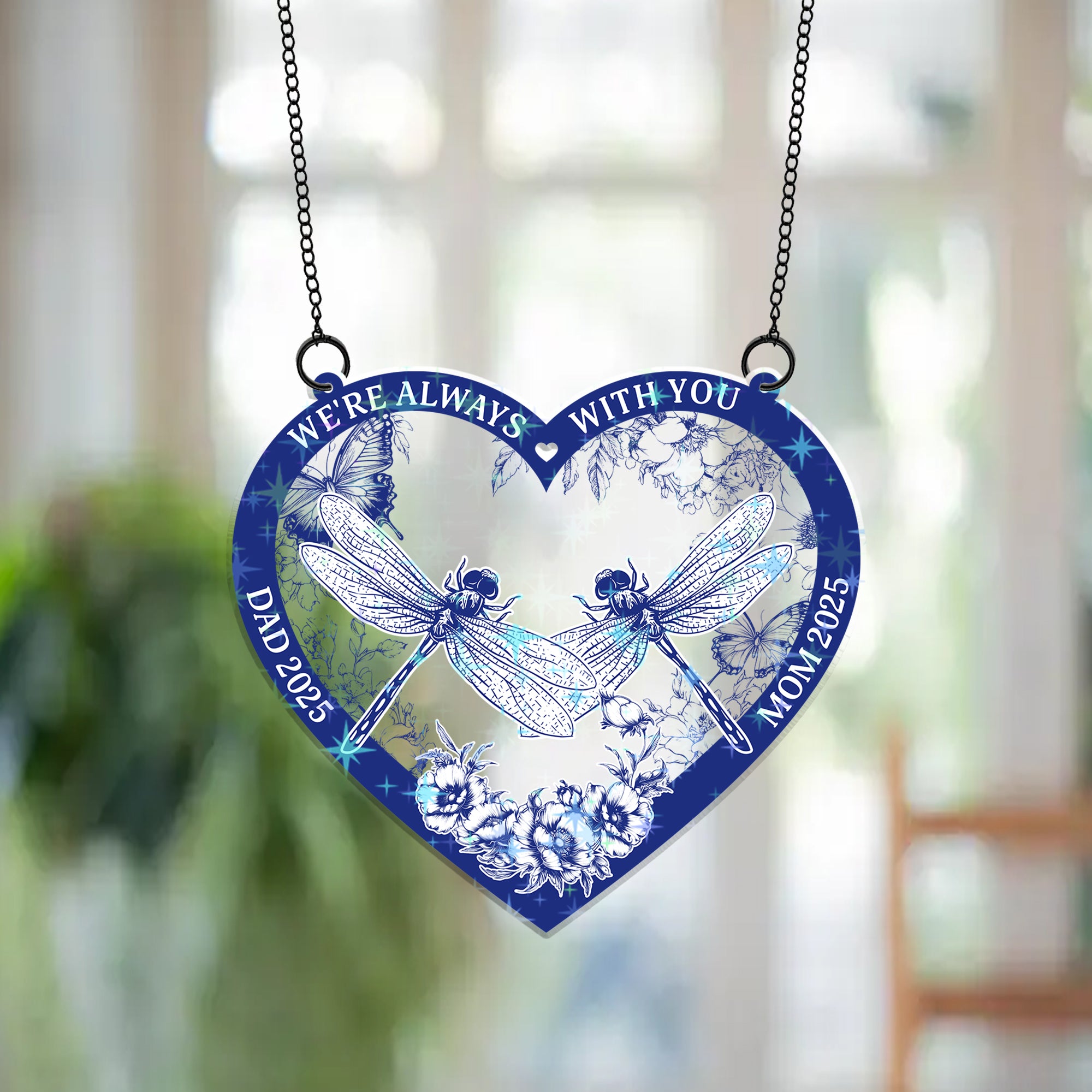 Always With You - Custom Name Memorial Ornament 2-layered  - Custom Shape Hologram Ornament