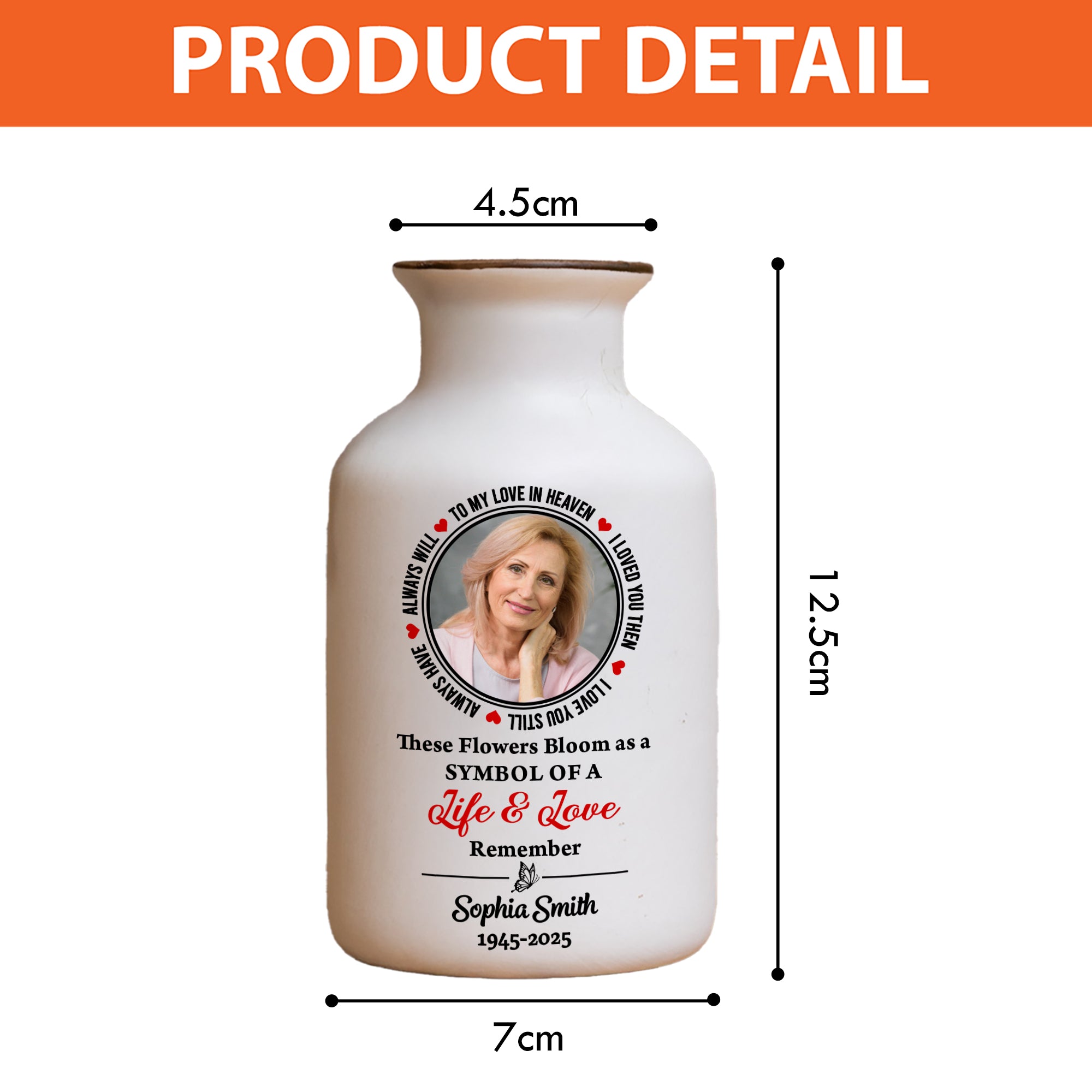 Life and Love - Personalized Elegant Ceramic Flower Pot Minimalist - Memorial Gift