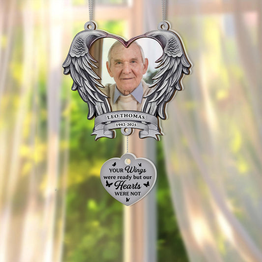 Custom Name and Photo Memorial Gift - 1 Layered Suncatcher with Charm