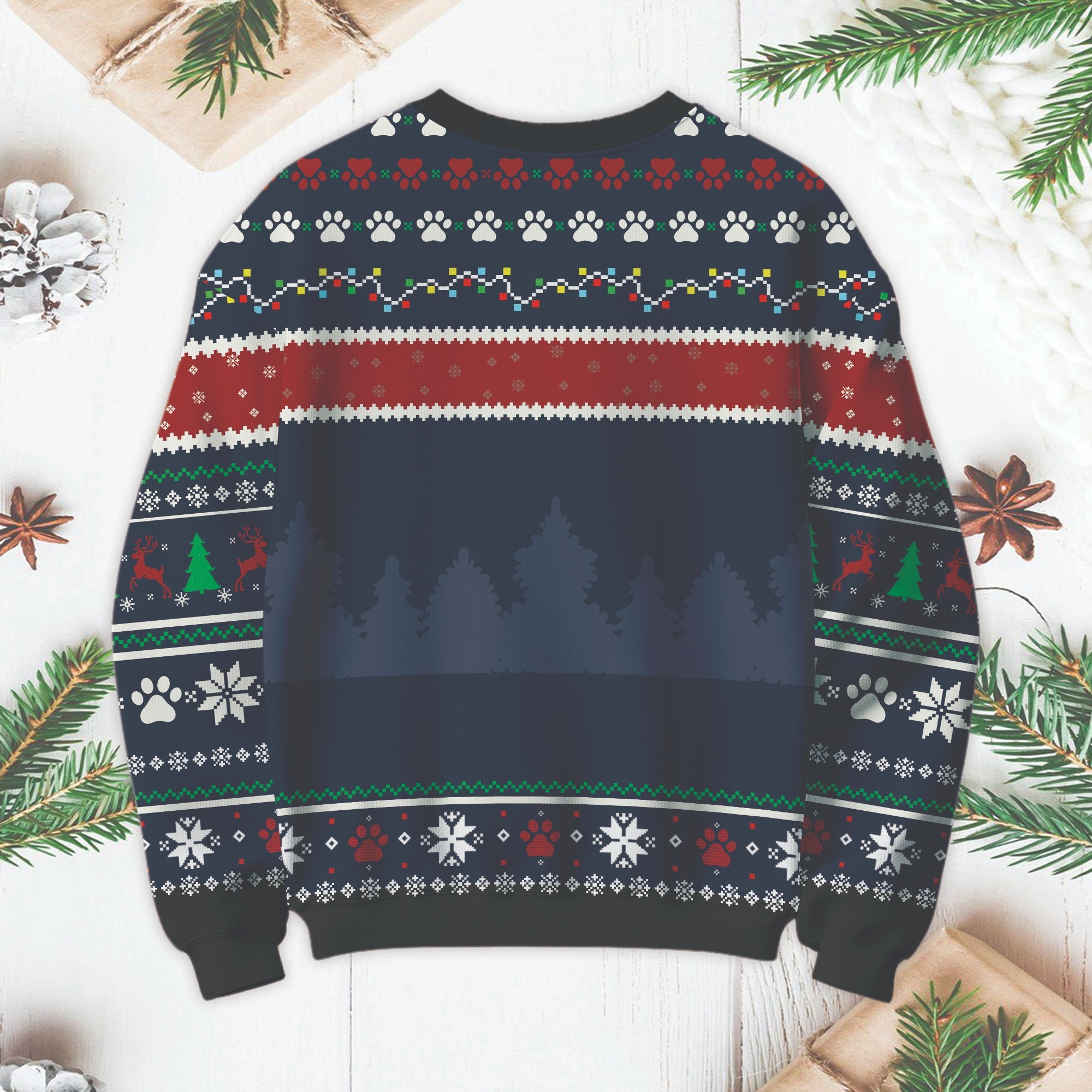 Custom Dog Dad Unisex Ugly Christmas Sweatshirt - All-Over-Print Sweatshirt