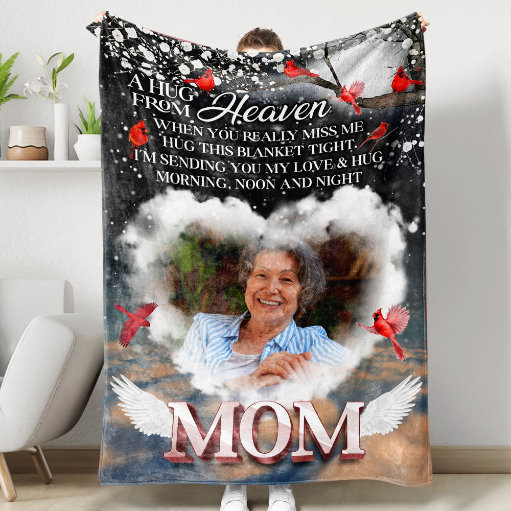 A Hug From Heaven - Custom Memorial Gift - Personalized Memorial Custom Blanket