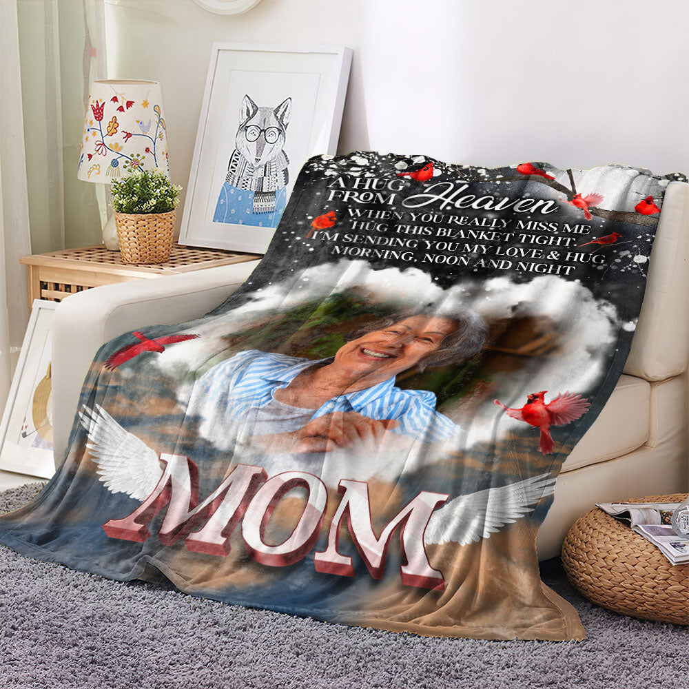 A Hug From Heaven - Custom Memorial Gift - Personalized Memorial Custom Blanket