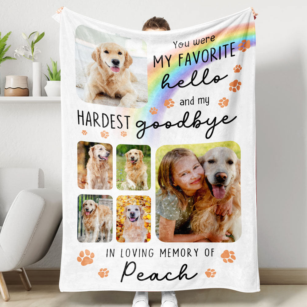 My Hardest Goodbye - Custom Pet Memorial Gift - Personalized Memorial Custom Blanket
