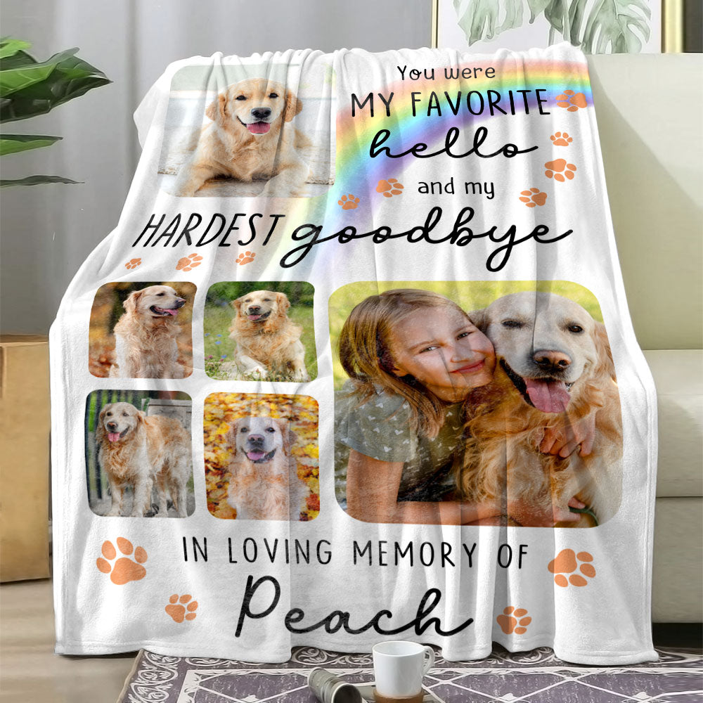 My Hardest Goodbye - Custom Pet Memorial Gift - Personalized Memorial Custom Blanket