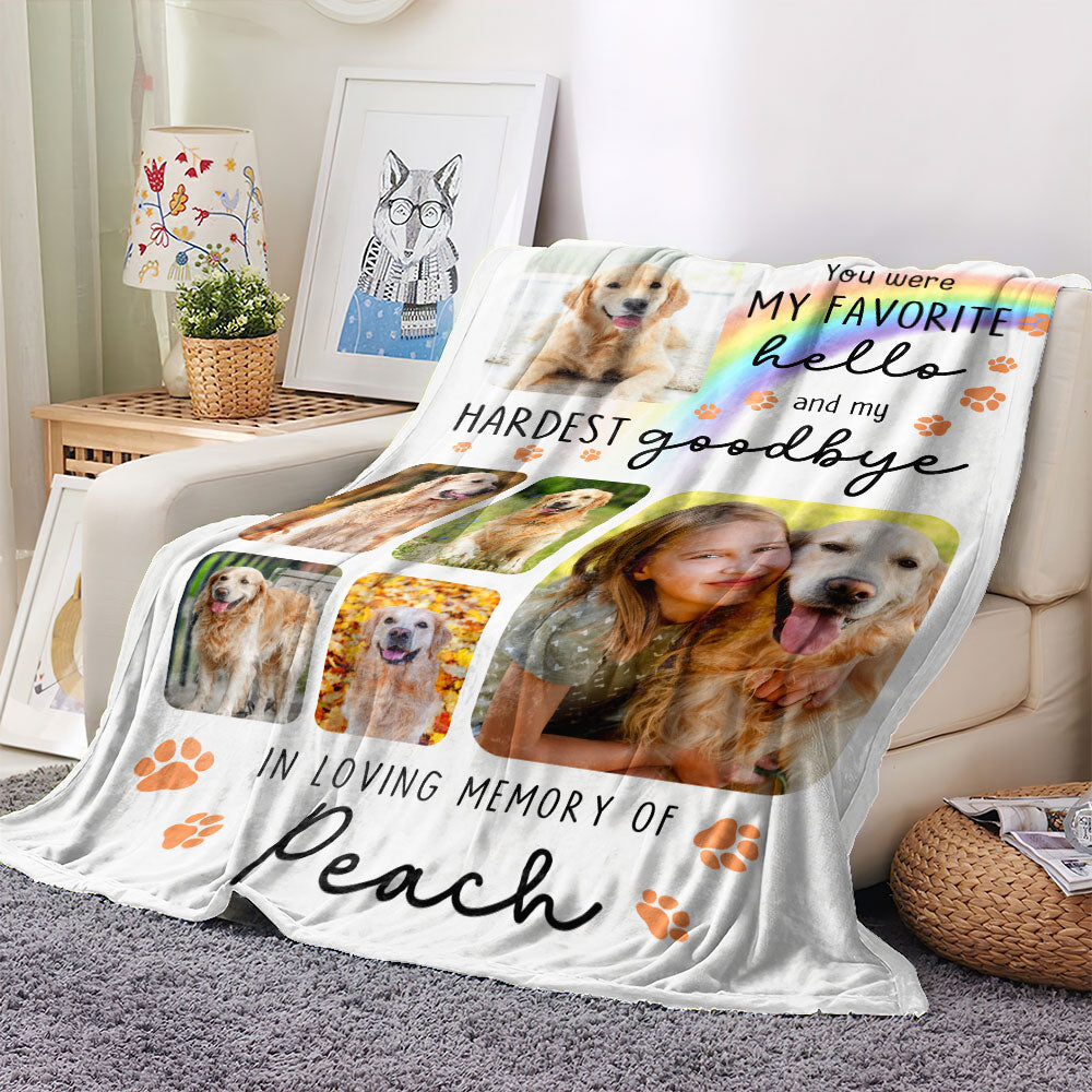 My Hardest Goodbye - Custom Pet Memorial Gift - Personalized Memorial Custom Blanket