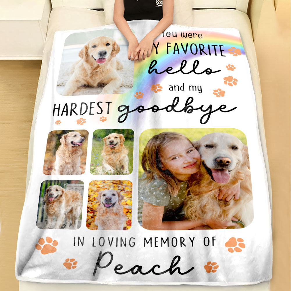 My Hardest Goodbye - Custom Pet Memorial Gift - Personalized Memorial Custom Blanket