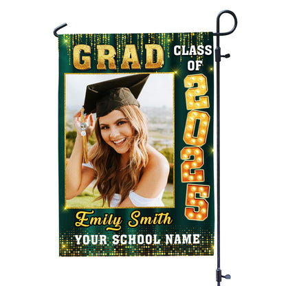 Custom Graduation Flag | Congrats Class Of 2025 With Photo – Graduation Garden Flag & Party Decor