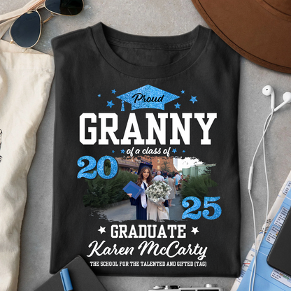 Proud Family Class Of 2025 Custom Graduation Shirt Upload Photo T-shirt, Graduation Gift